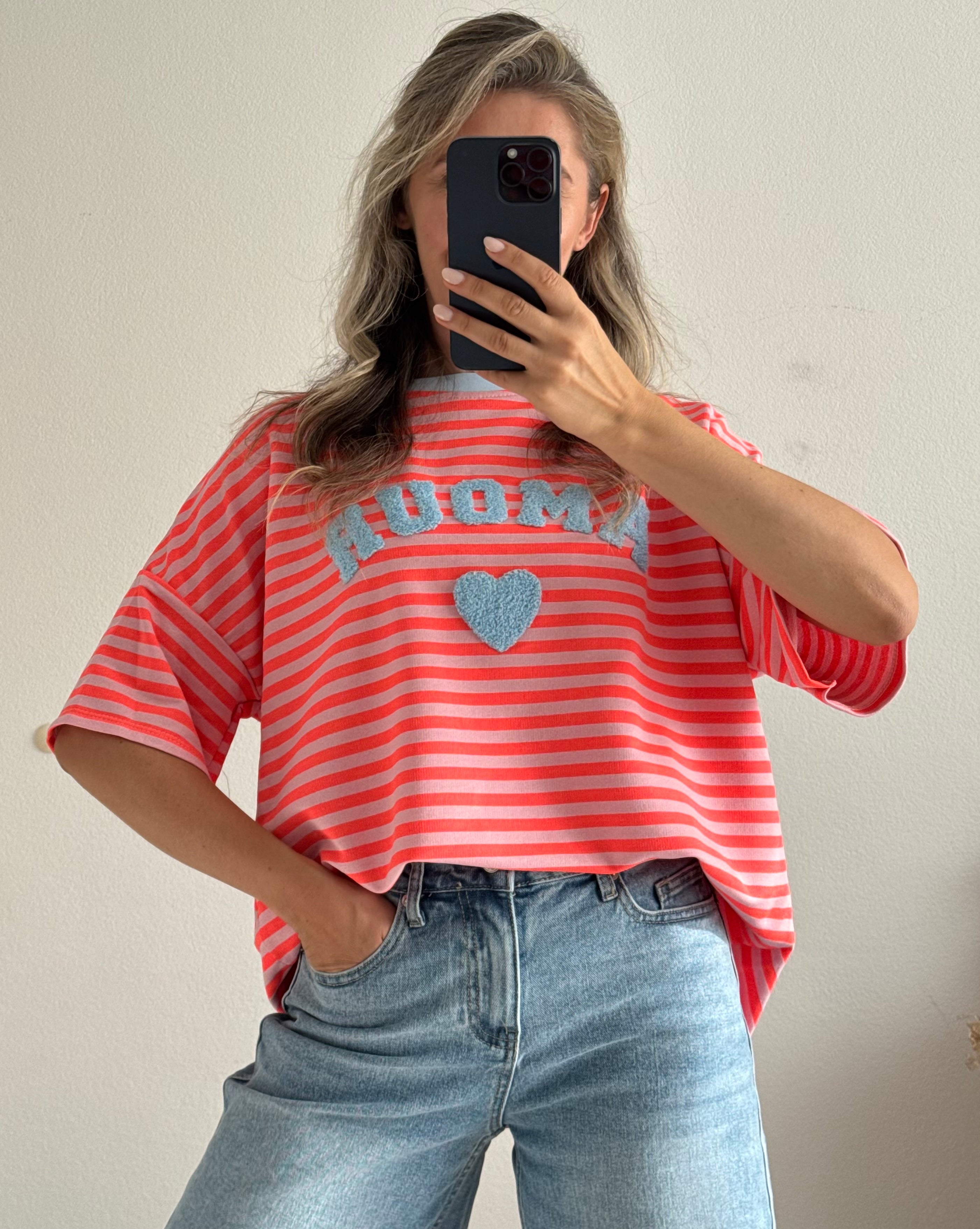 Shirt Amour Teddy Korallrot
