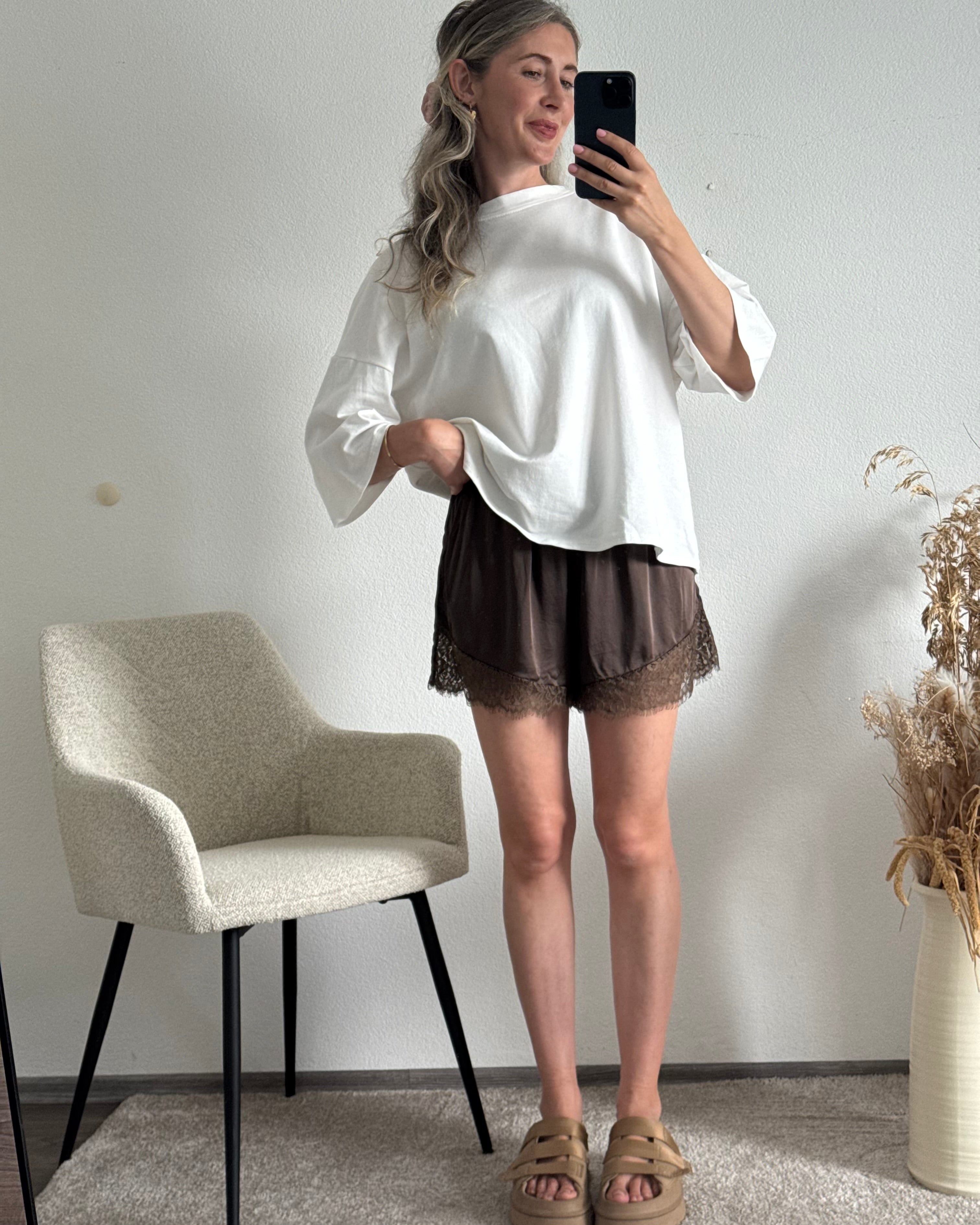 Spitzen Shorts Braun
