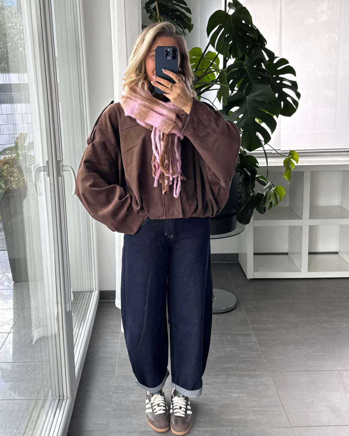 Rosalie Check Schal Lila/Mocha