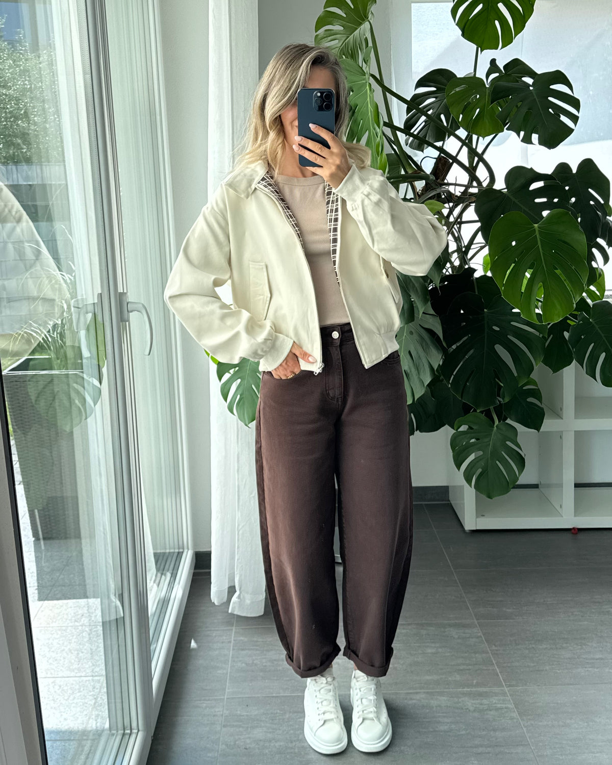 Stretch Ballon Jeans Braun