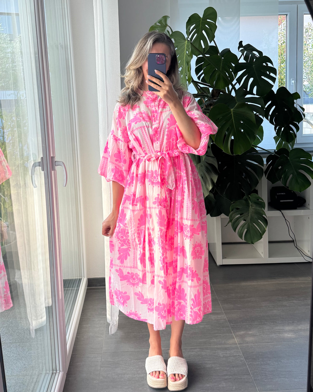Kleid Livia weiß Pink