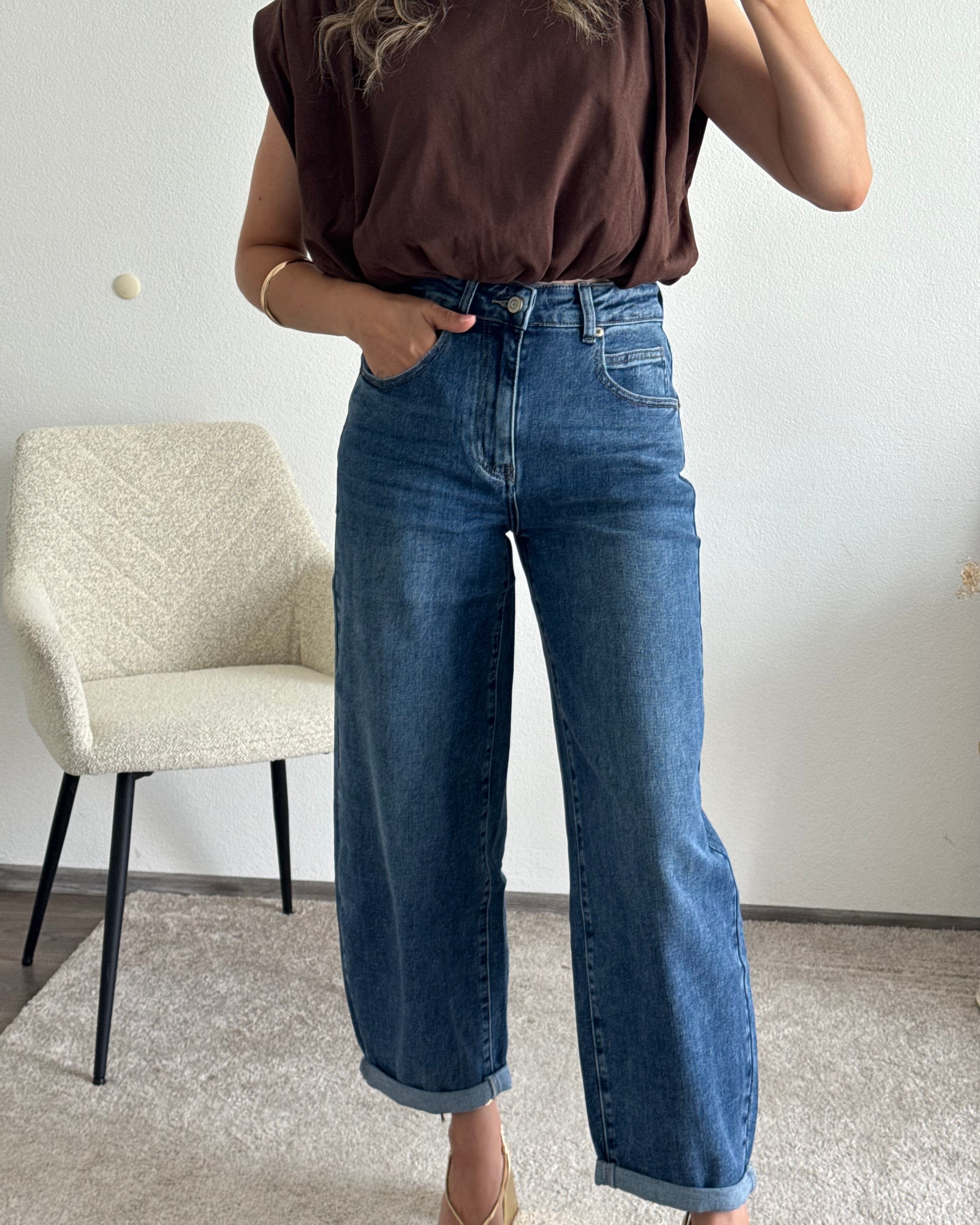 Stretch Ballon Jeans Blau