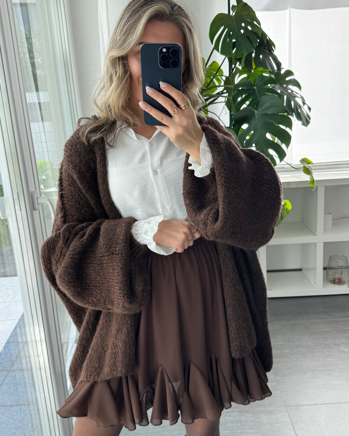 Offener Oversize Cardigan Lea BRAUN