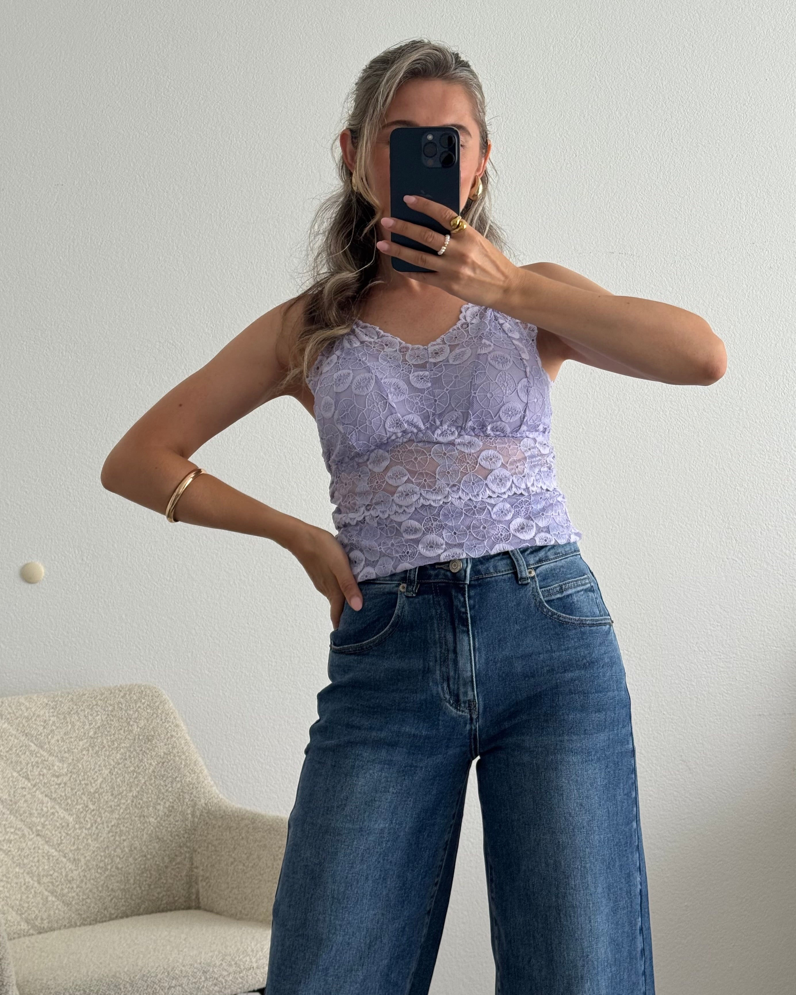Spitzentop Lace Love Flieder