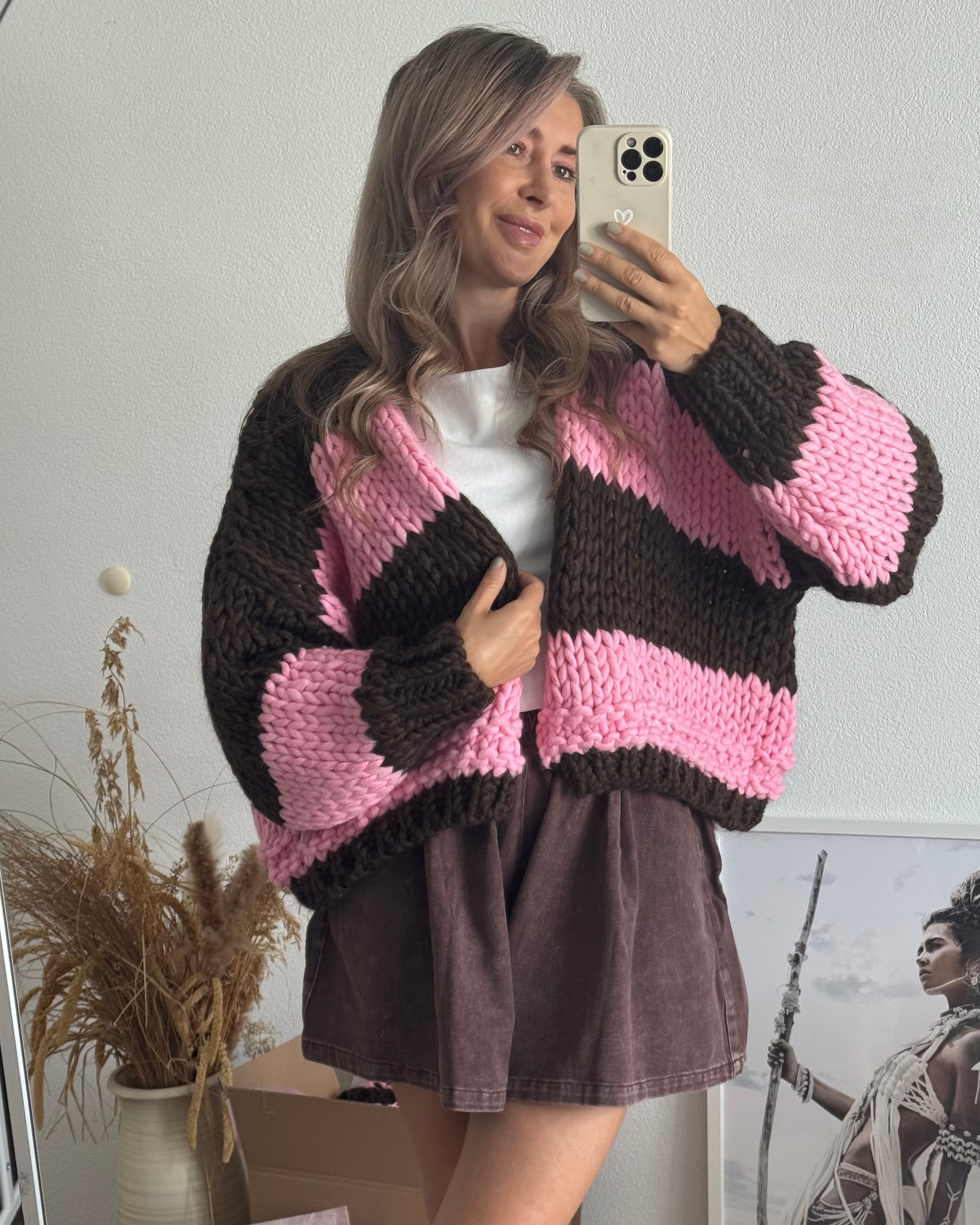 CHUNKY KNIT CARDIGAN BRAUN