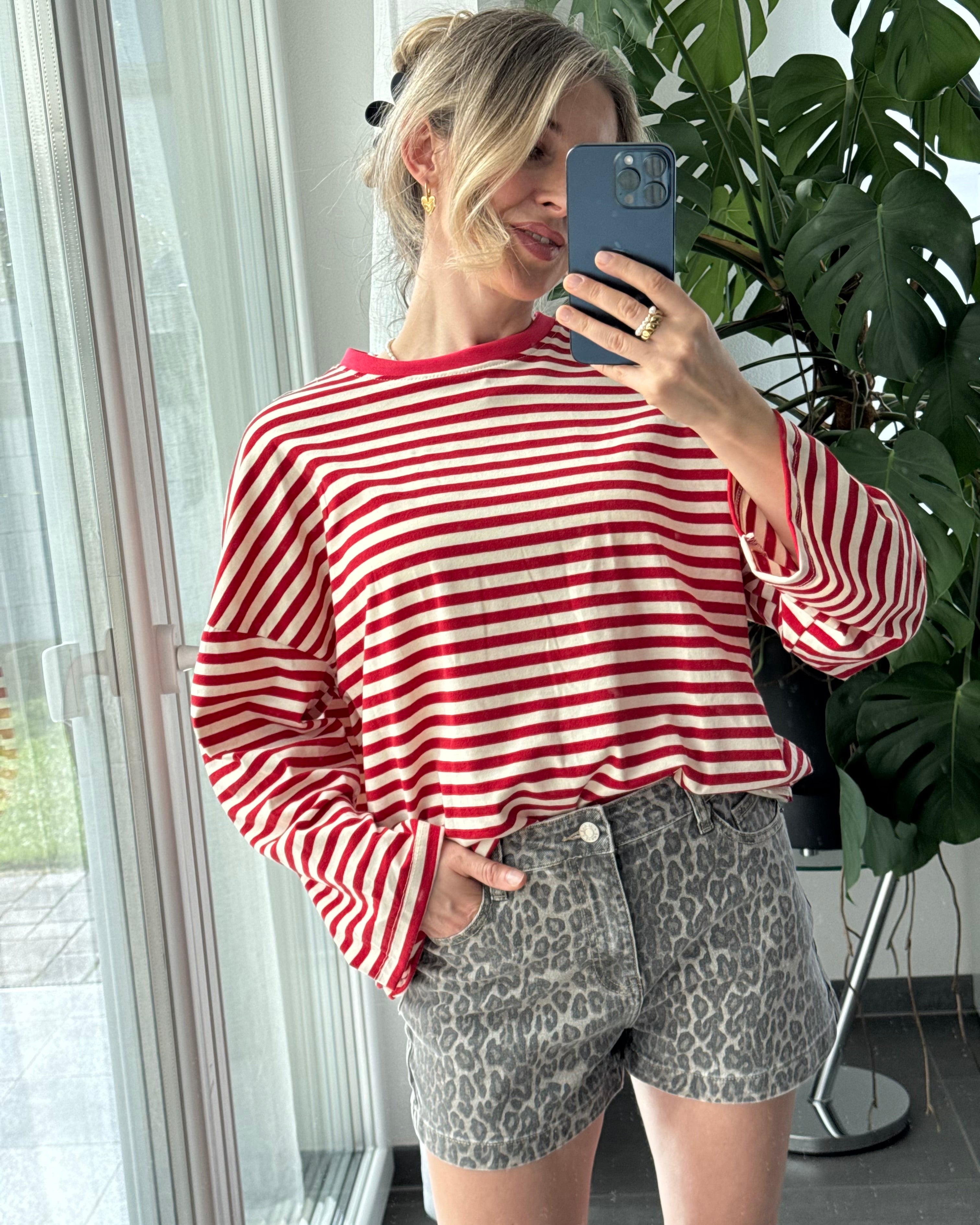 Sugar Stripe Longsleeve Rot