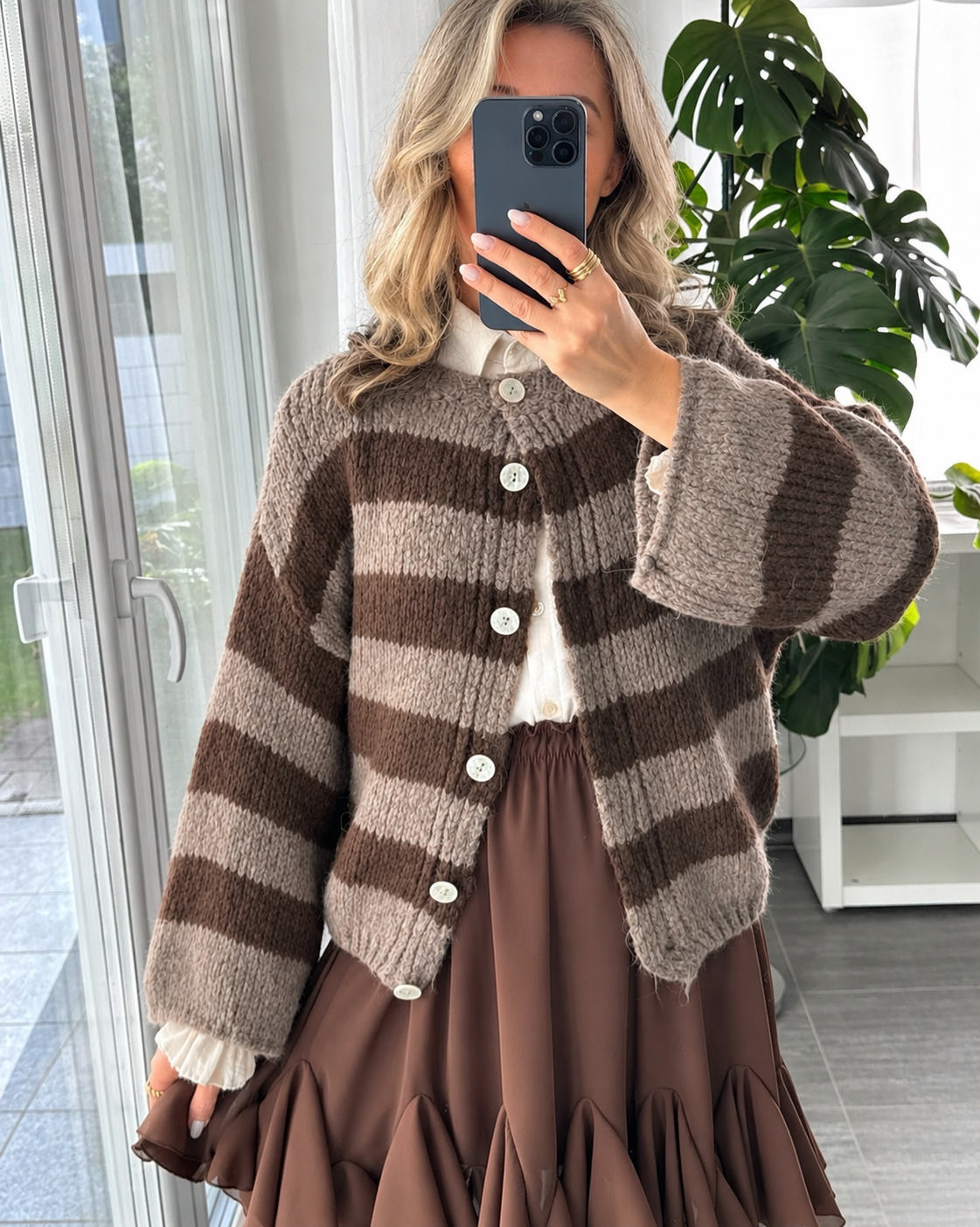 Strickjacke Molly Braun Taupe