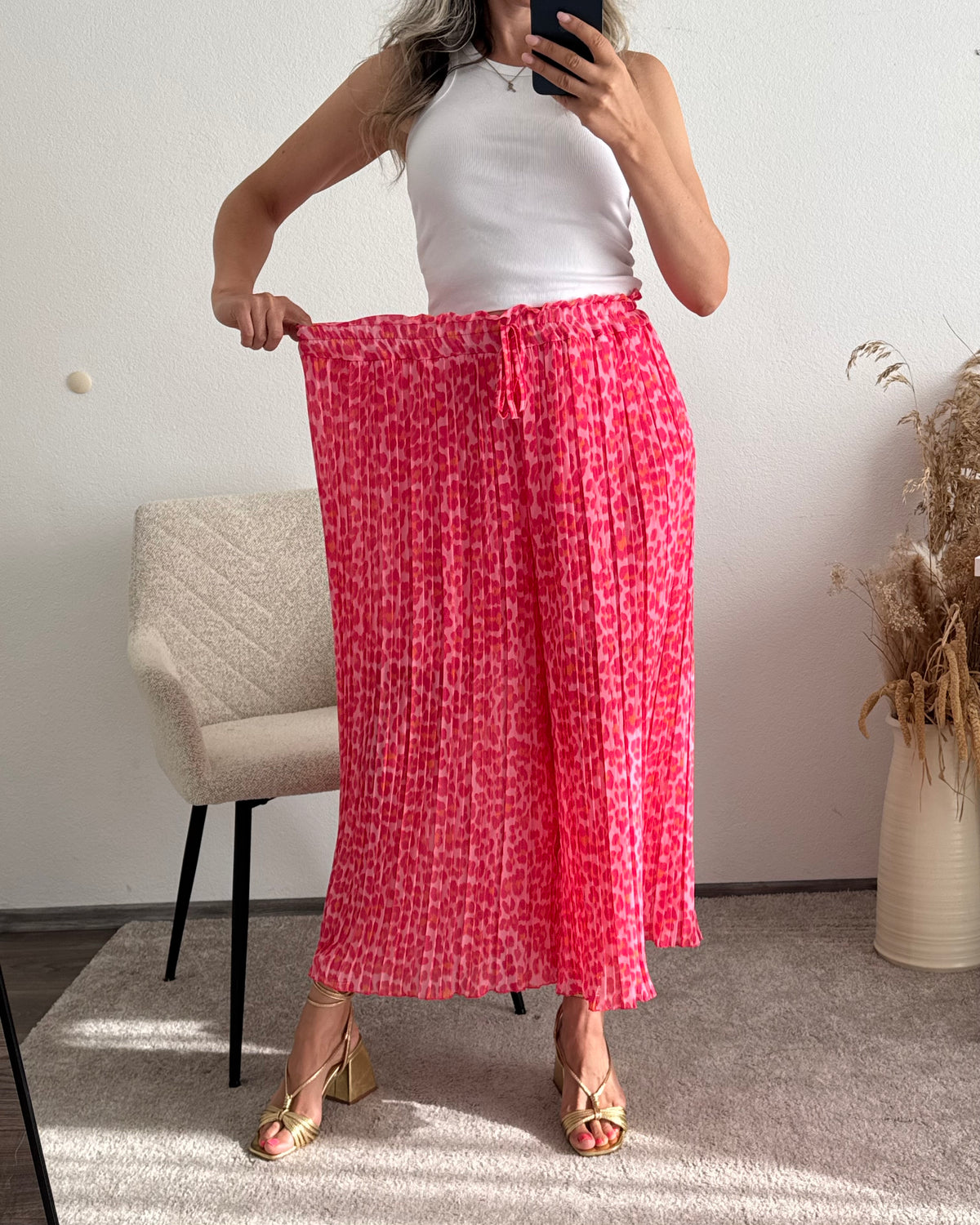 Plisseehose Leo Pink Orange
