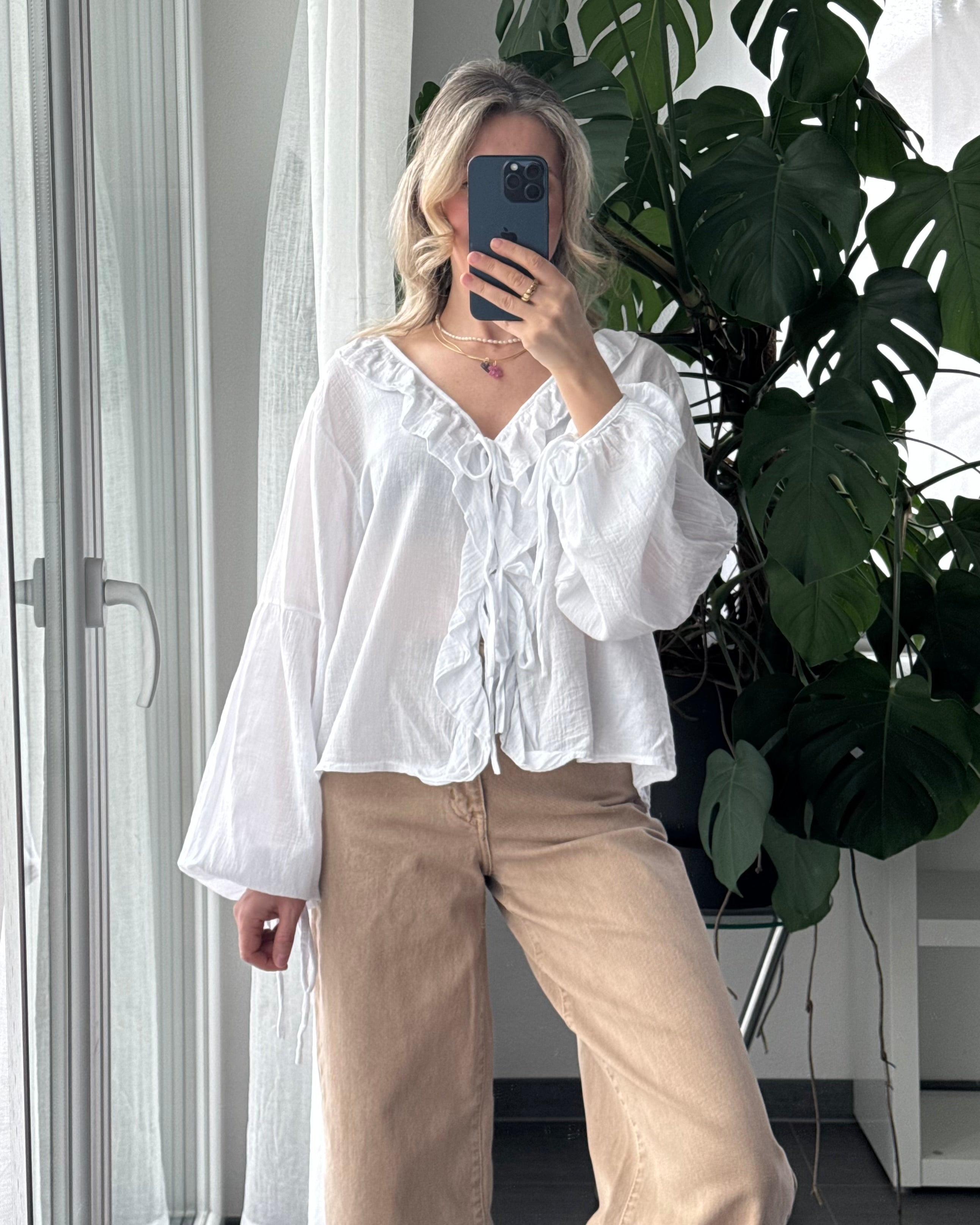 Rüschenbluse Mila weiß