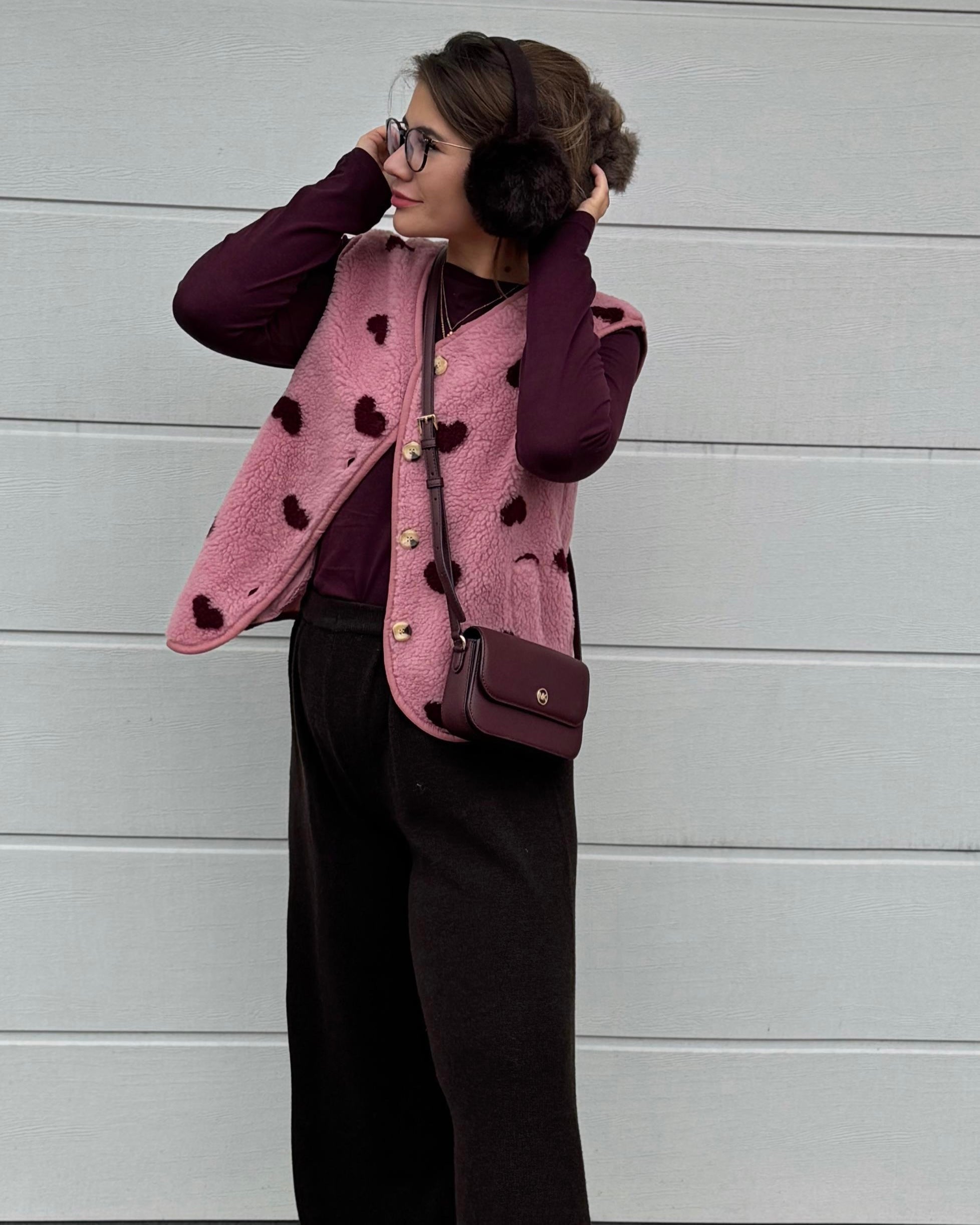 Teddyweste Heart Rosa