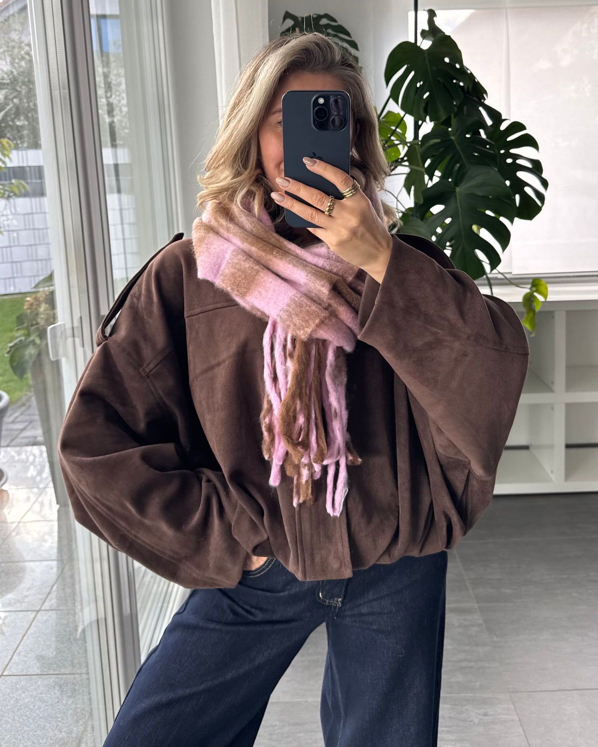 Rosalie Check Schal Lila/Mocha
