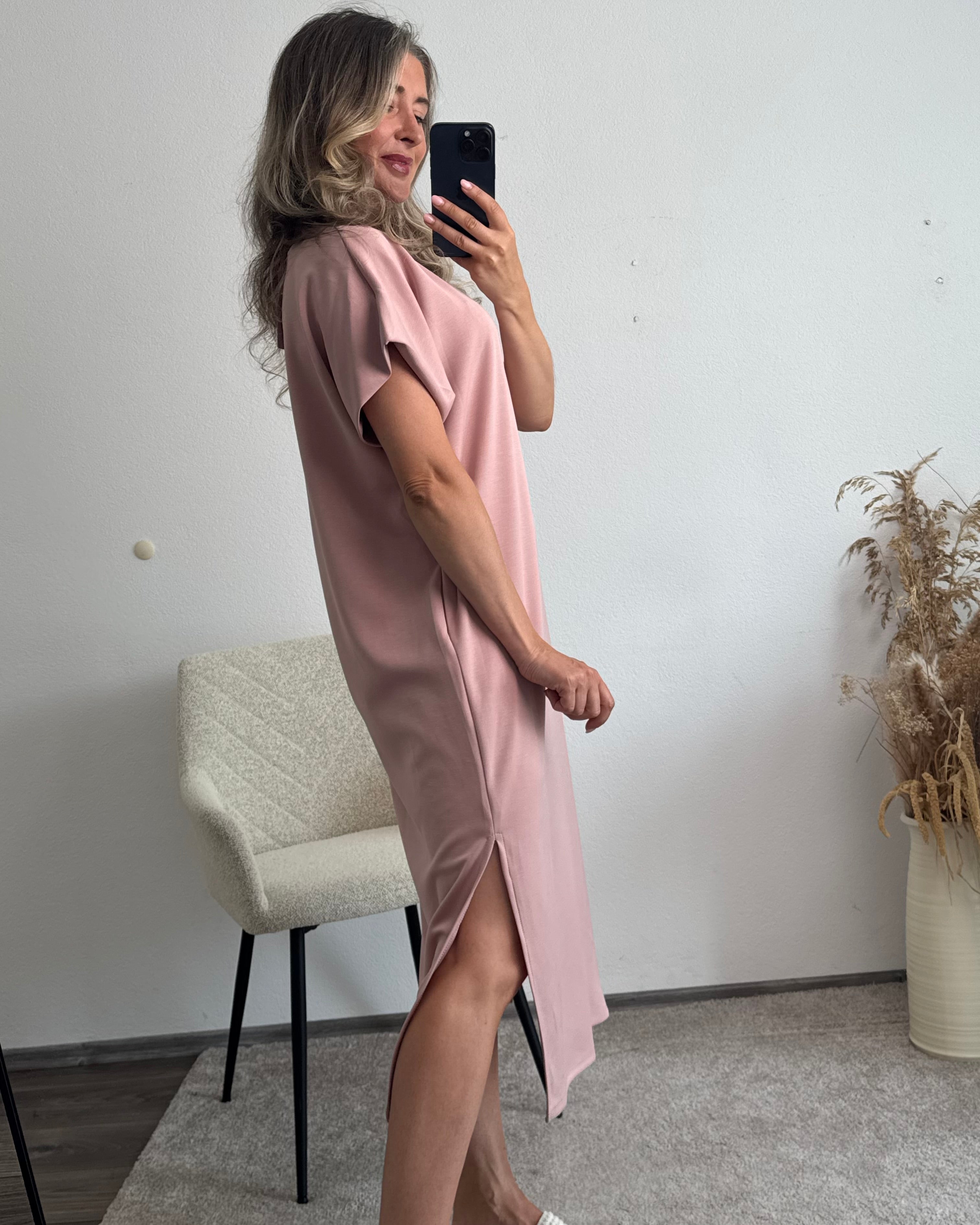 Oversize Kleid Butterstoff Luna rosa