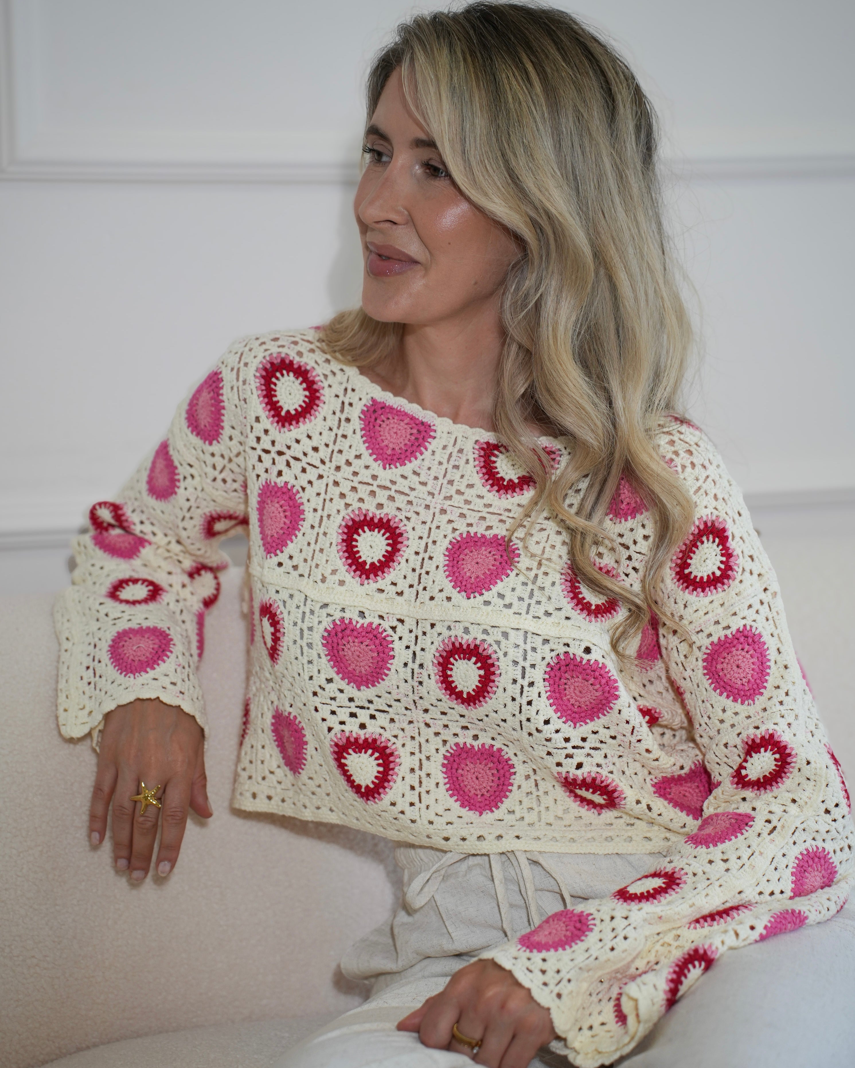 Pullover gehäkelt Heart