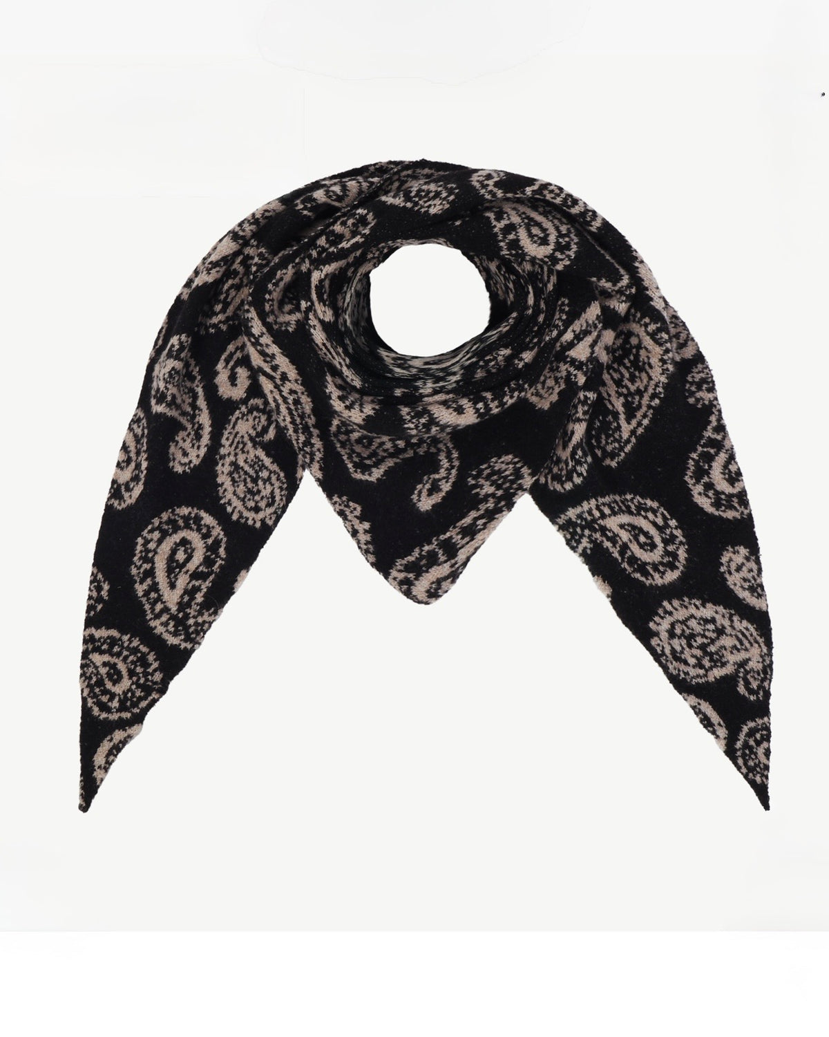Dreieckstuch mit Paisley-Muster Schwarz