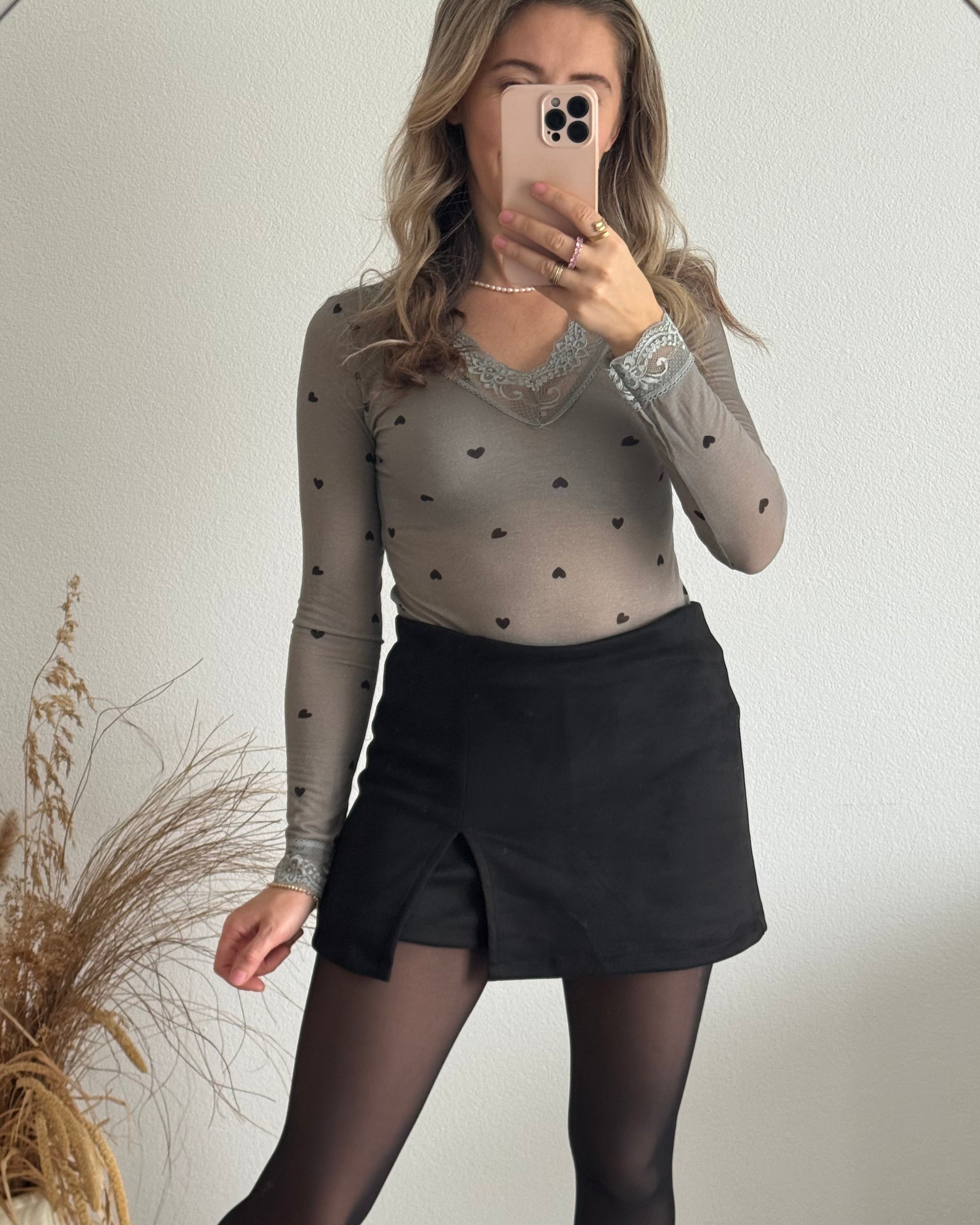 Hosenrock Wildlederoptik Schwarz