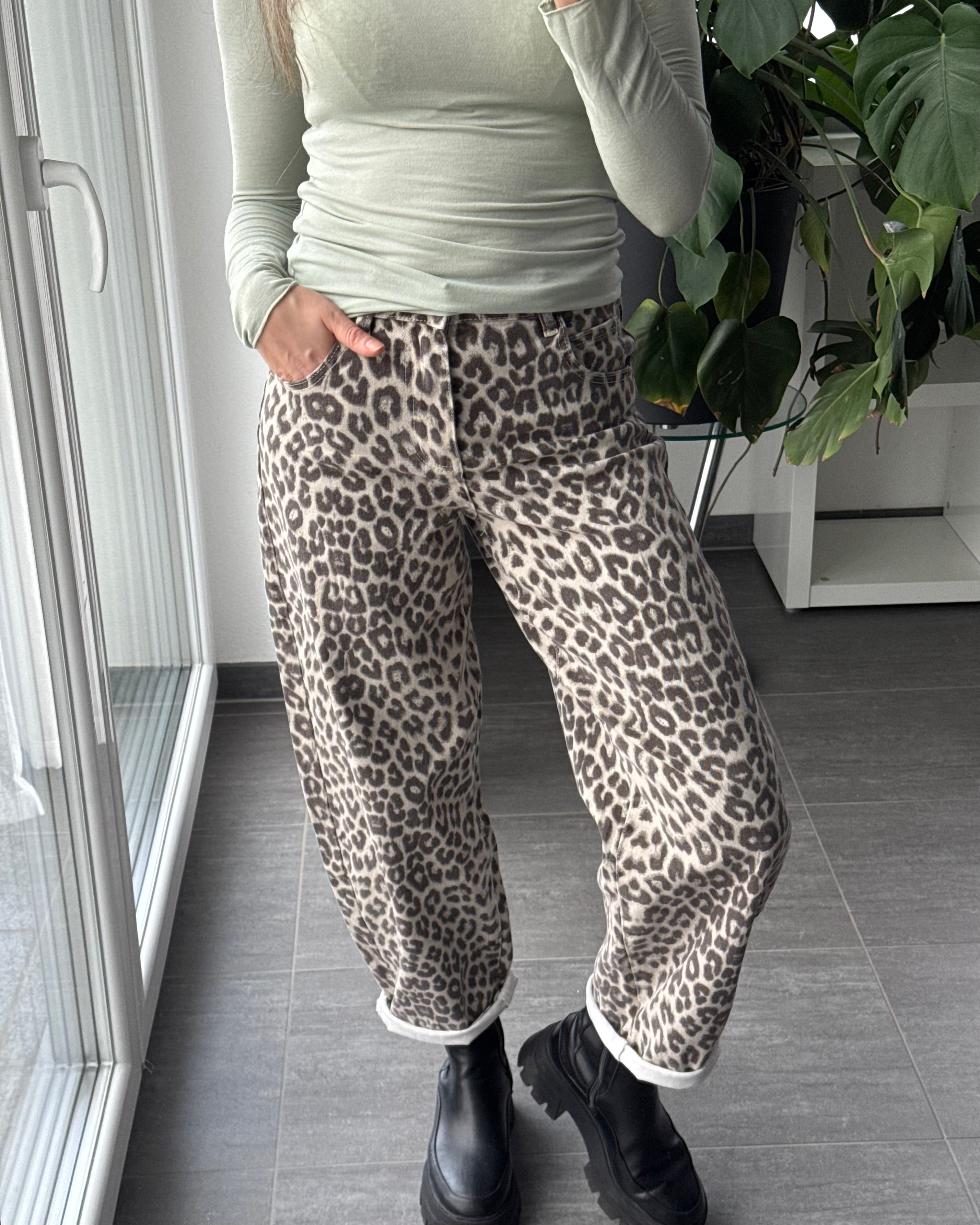 Stretch Balloon Jeans Leo Pard