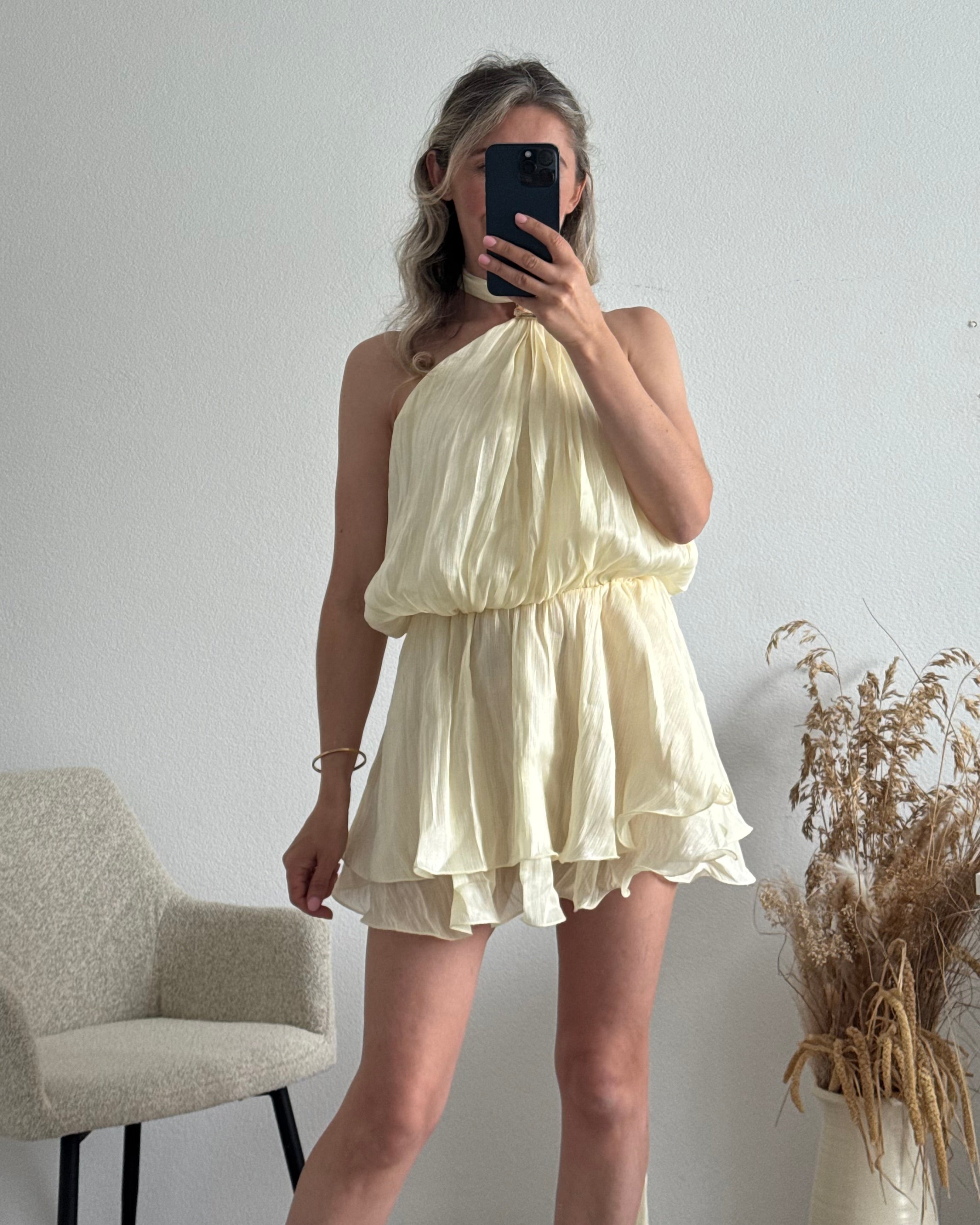 Golden Hour Mini Kleid
 softgelb