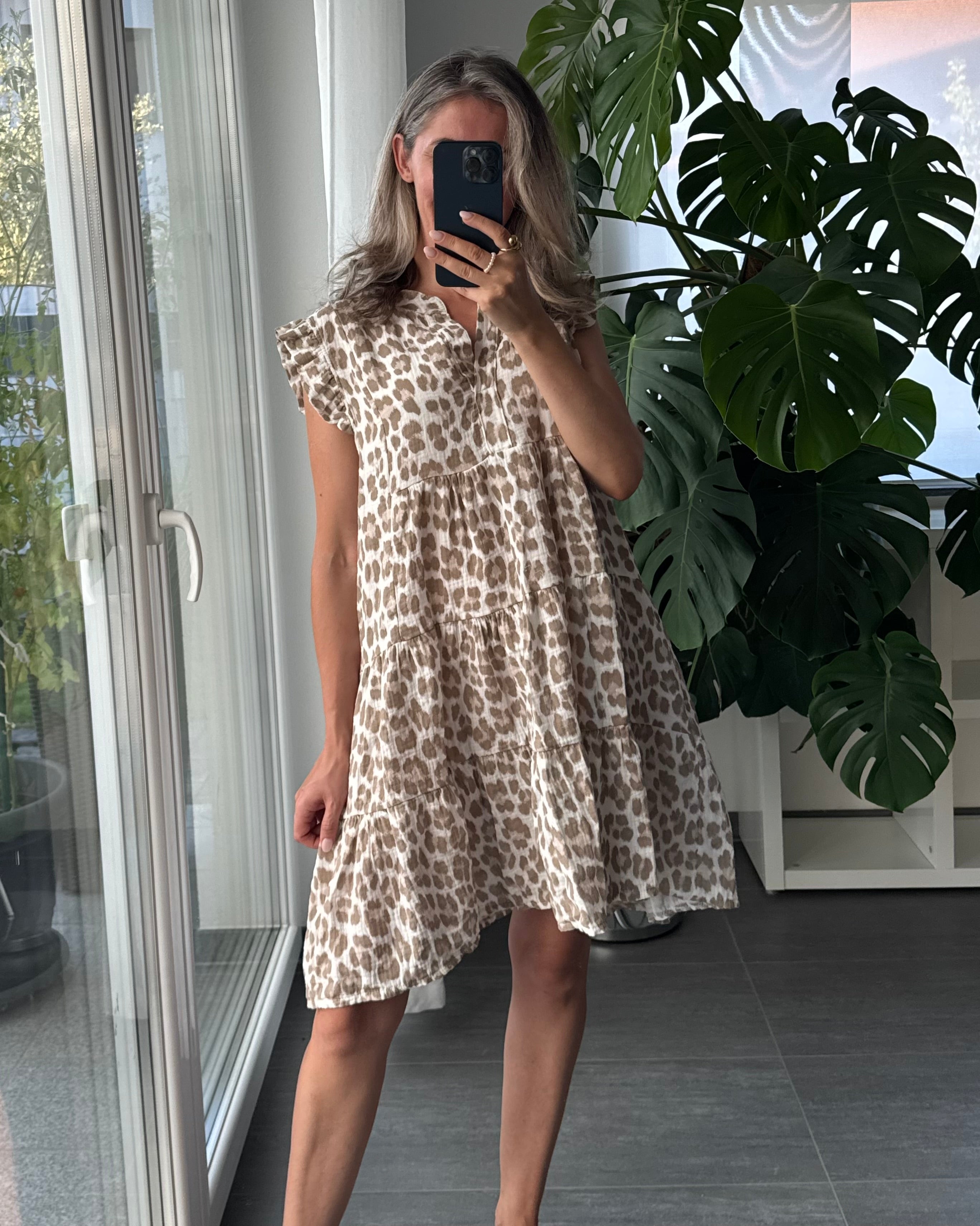 Musselinkleid Leni Leo Beige