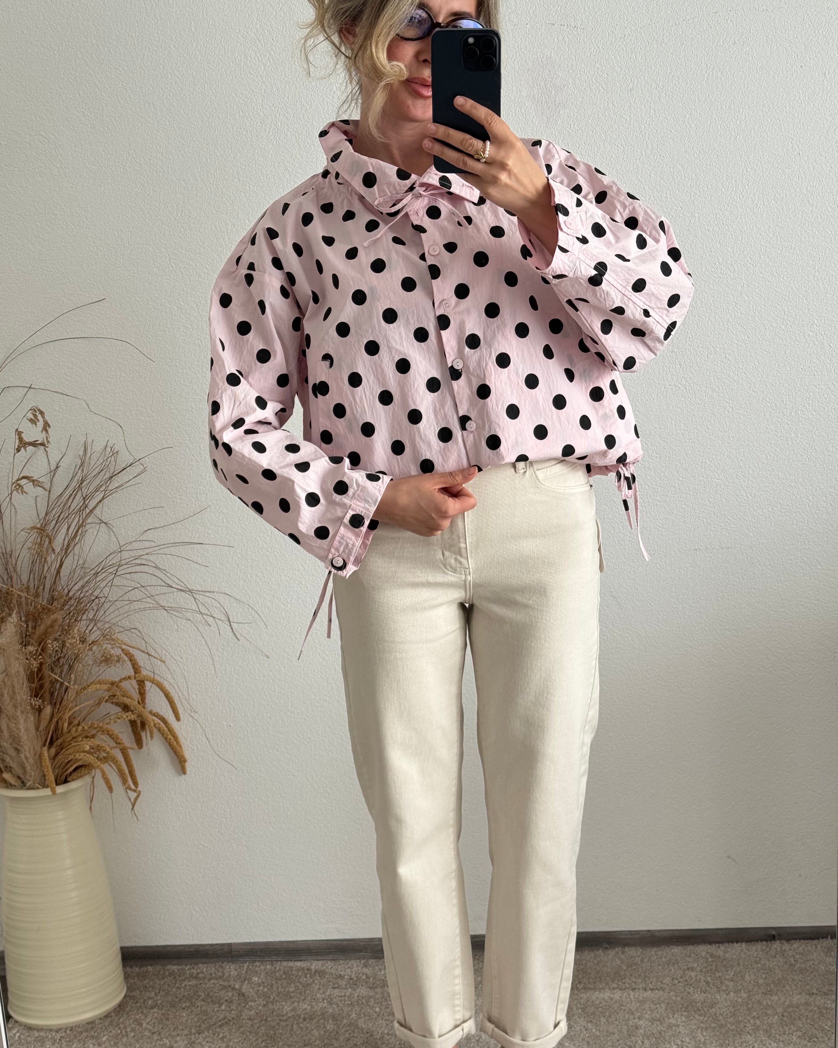 Soft Pink Polka Dots Jacket