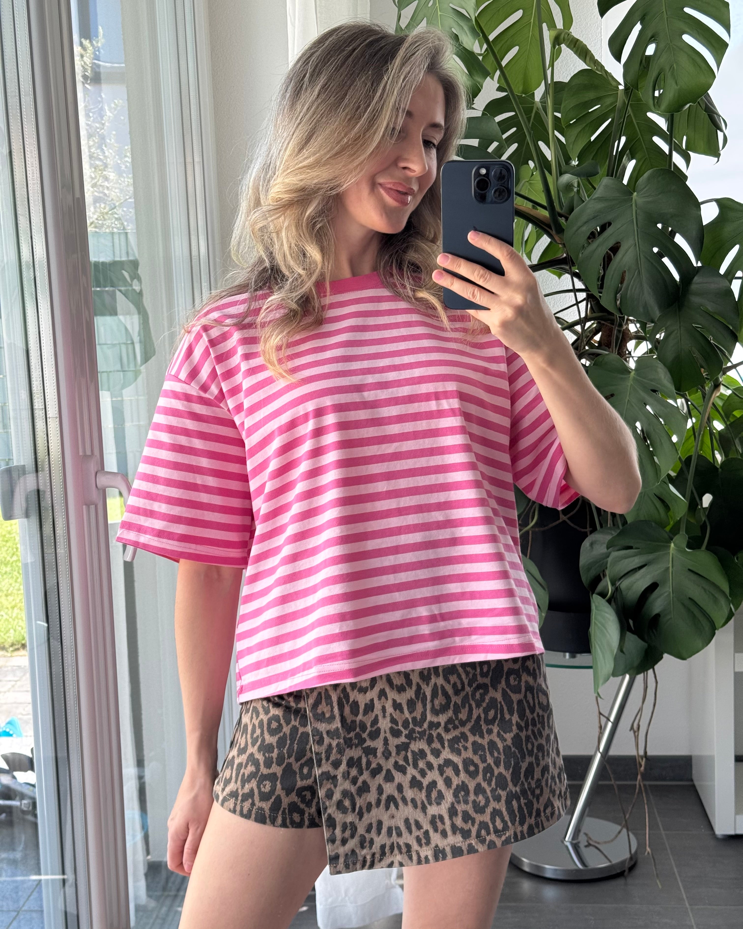 Shirt Summer Stripes Rosa Pink