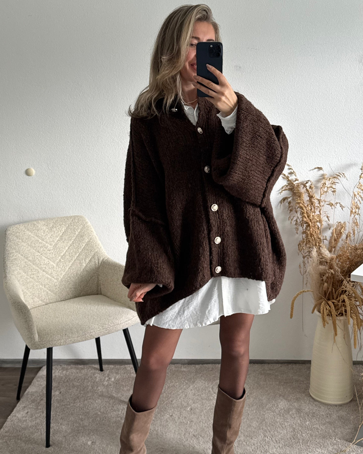 Strickjacke Elly Braun