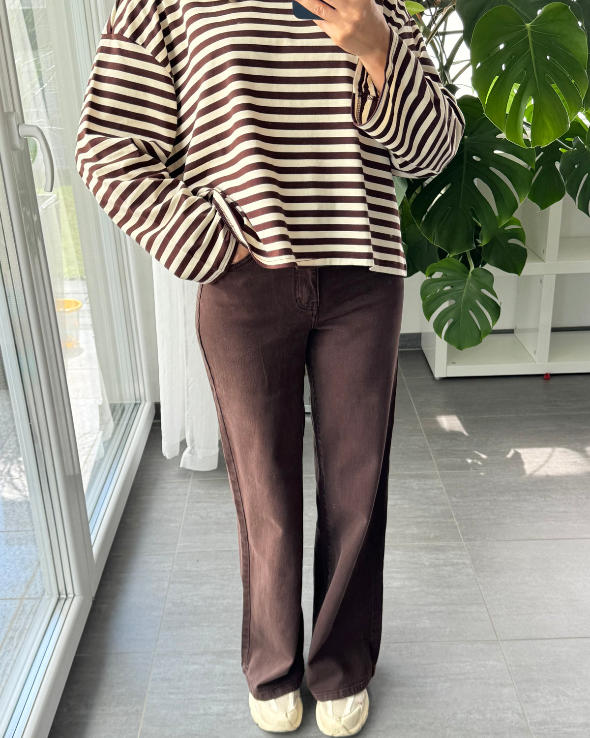 Wide leg stretch Jeans BRAUN