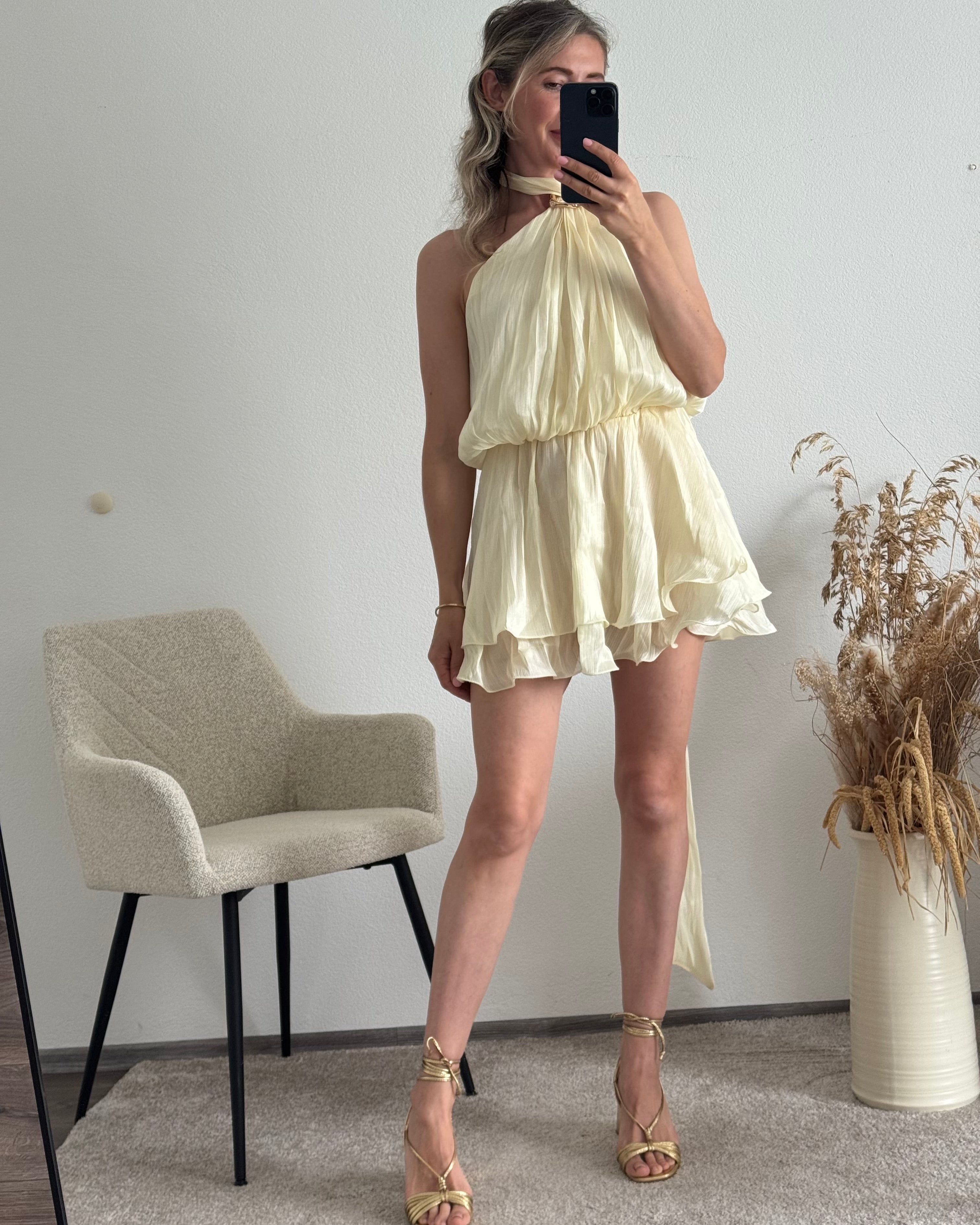 Golden Hour Mini Kleid
 softgelb
