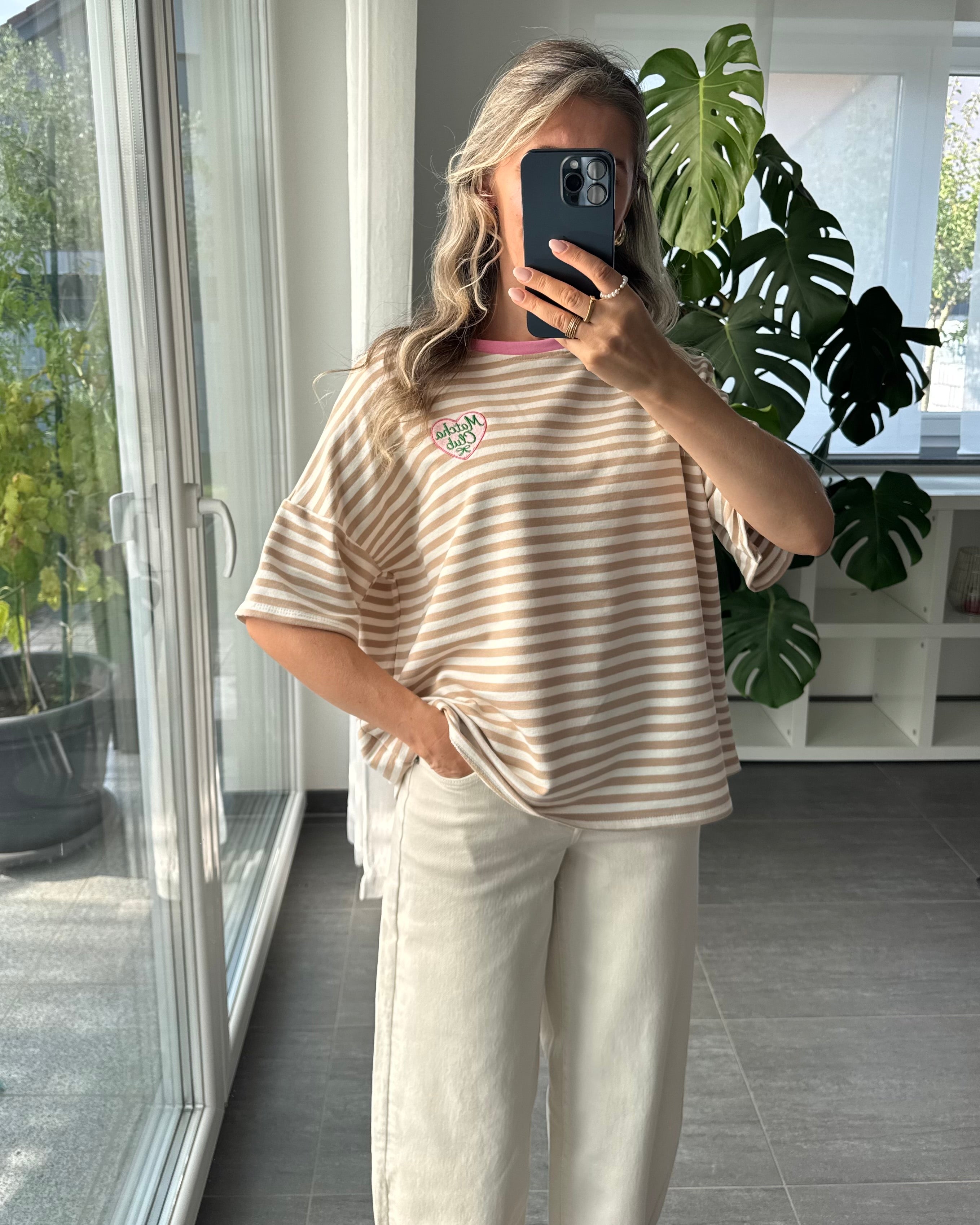 Shirt Streifenliebe Matcha Club Beige
