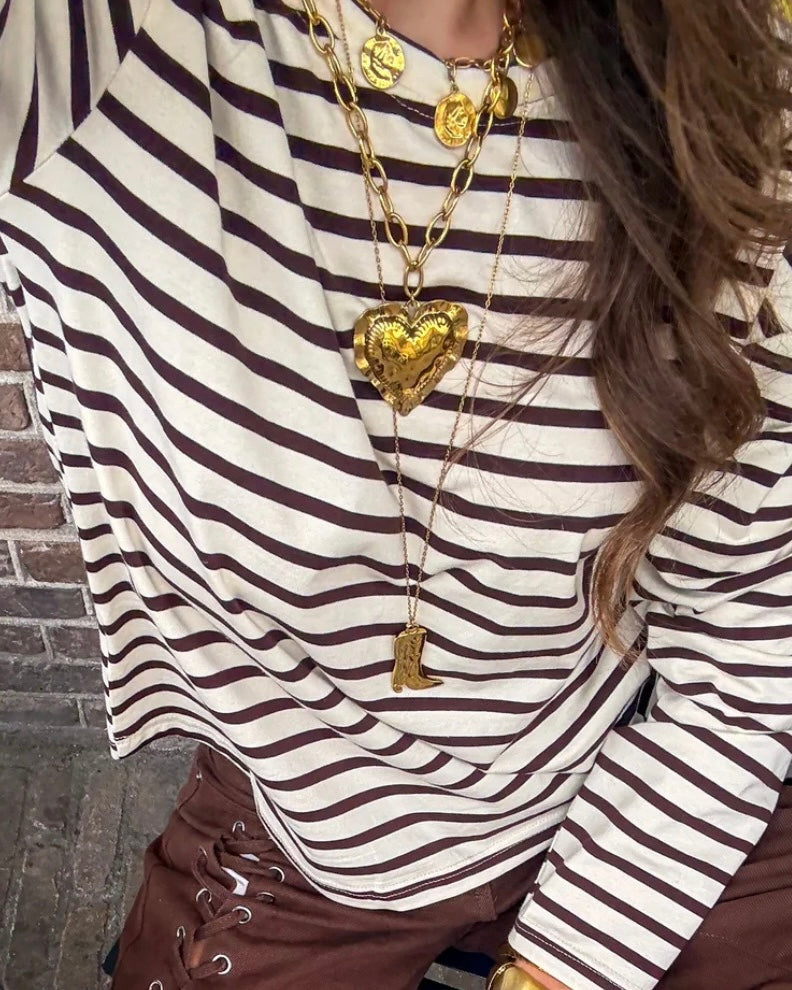 Shirt Everyday Braun gestreift