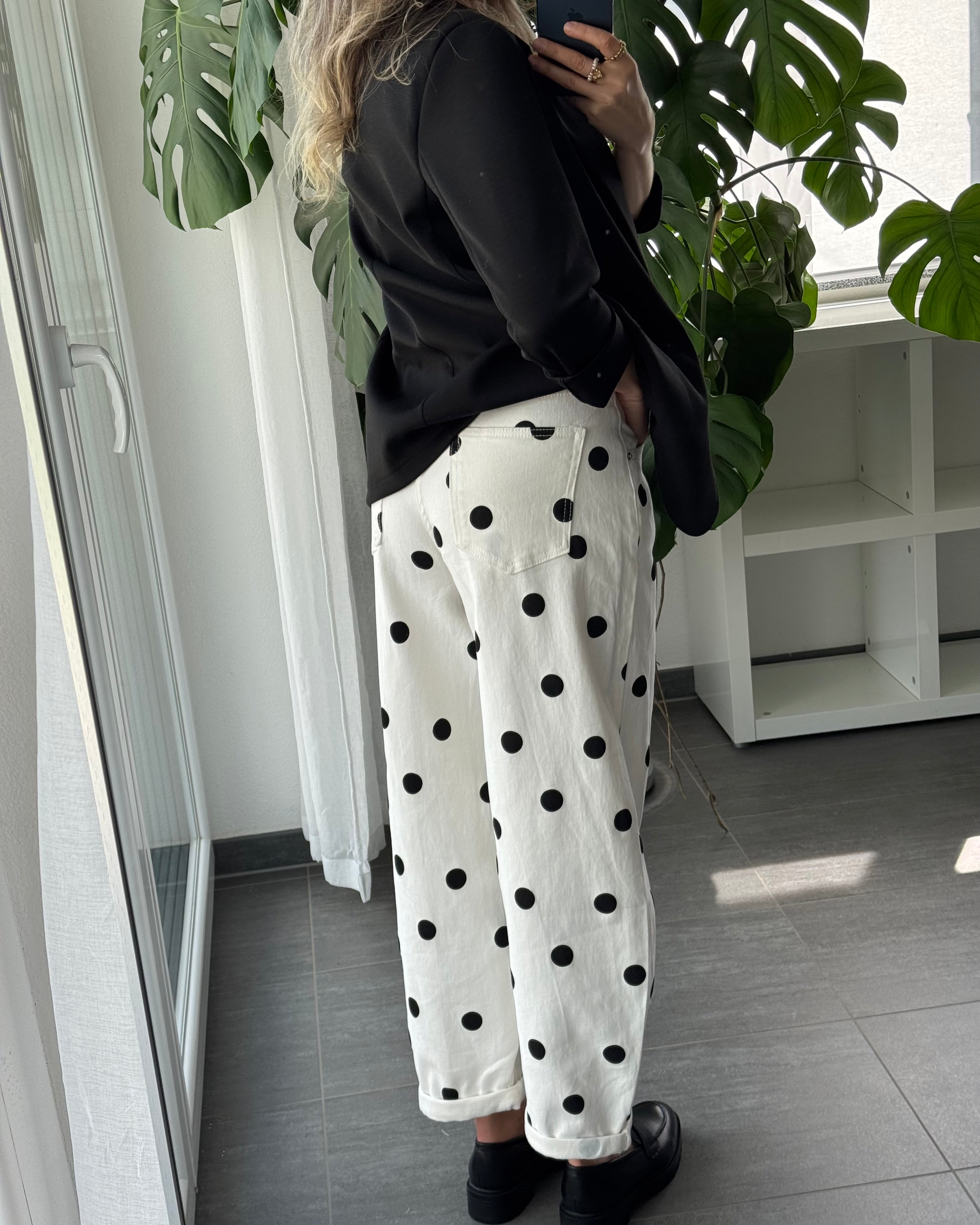 Stretch Balloon Jeans Polka Dots