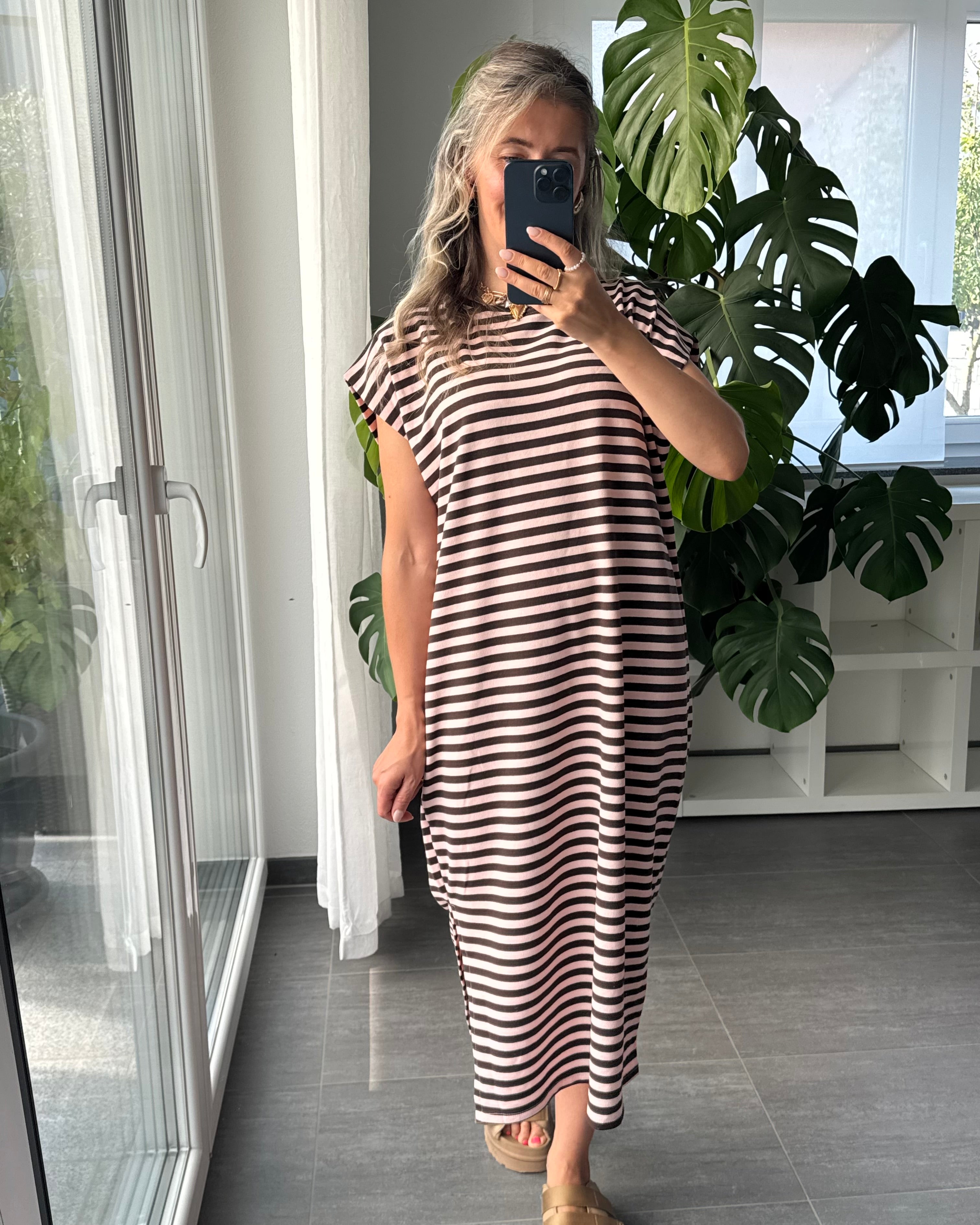 Midikleid Sienna Stripes Braun