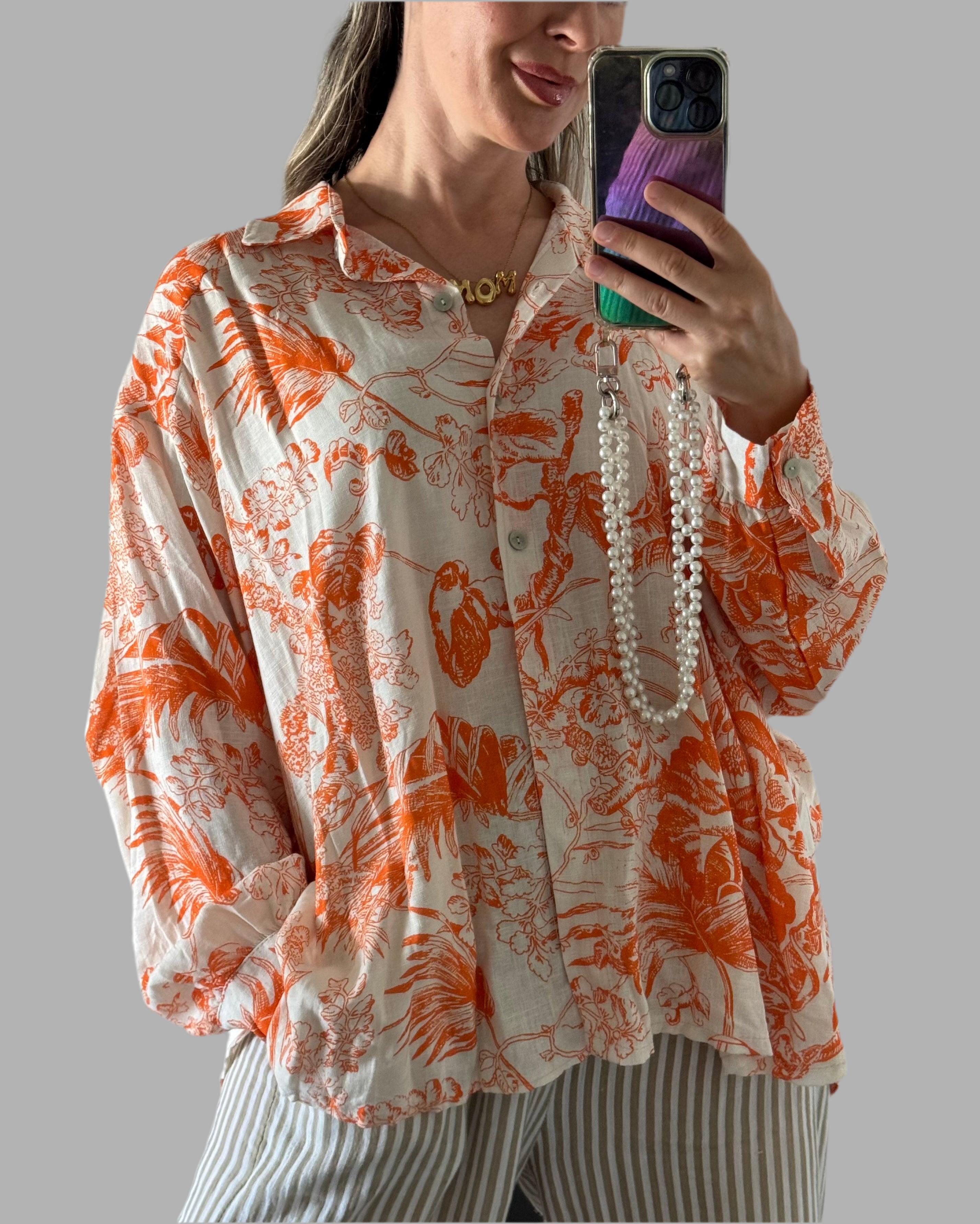 EINZELTEIL Hemdbluse Print VOM UMTAUSCH AUSGESCHLOSSEN