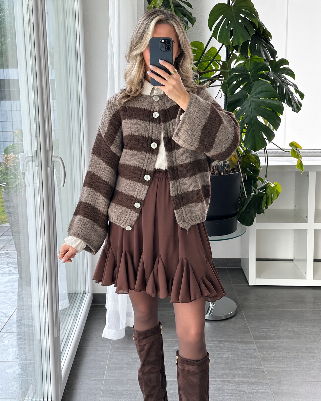 Strickjacke Molly Braun Taupe