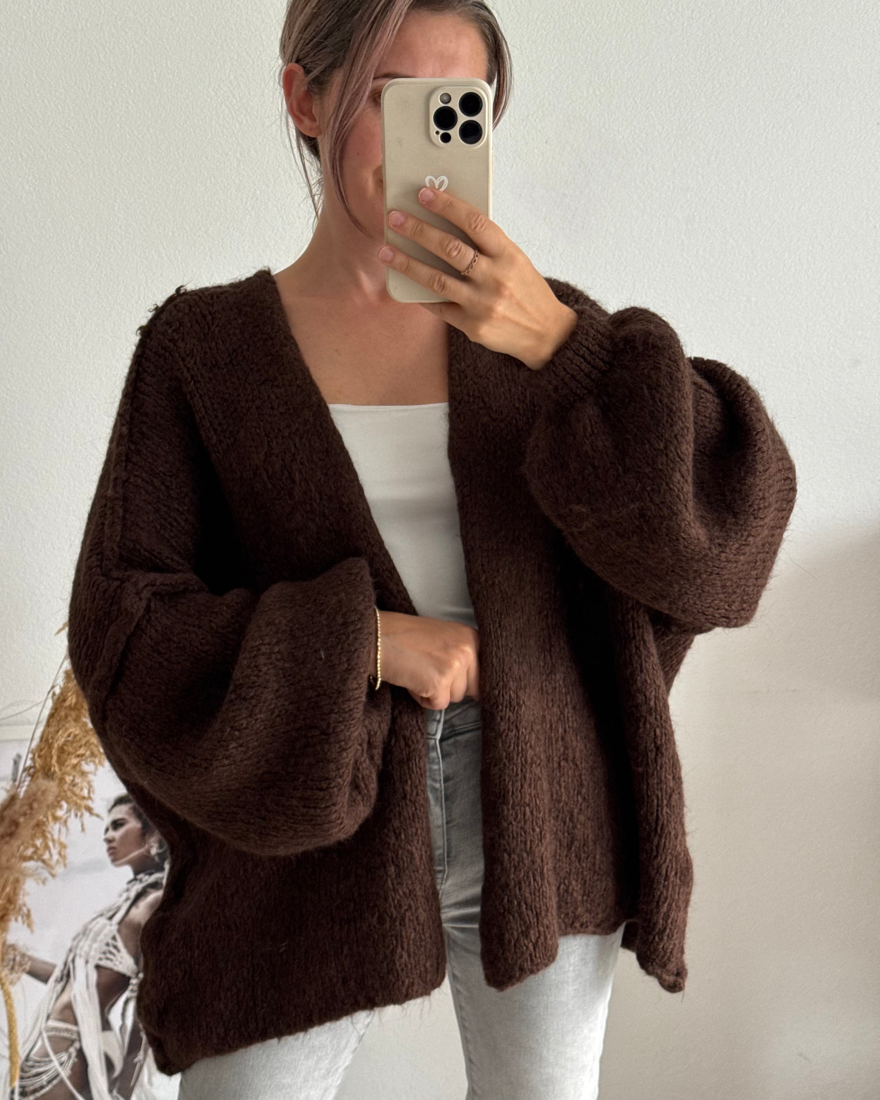 Offener Oversize Cardigan Lea BRAUN