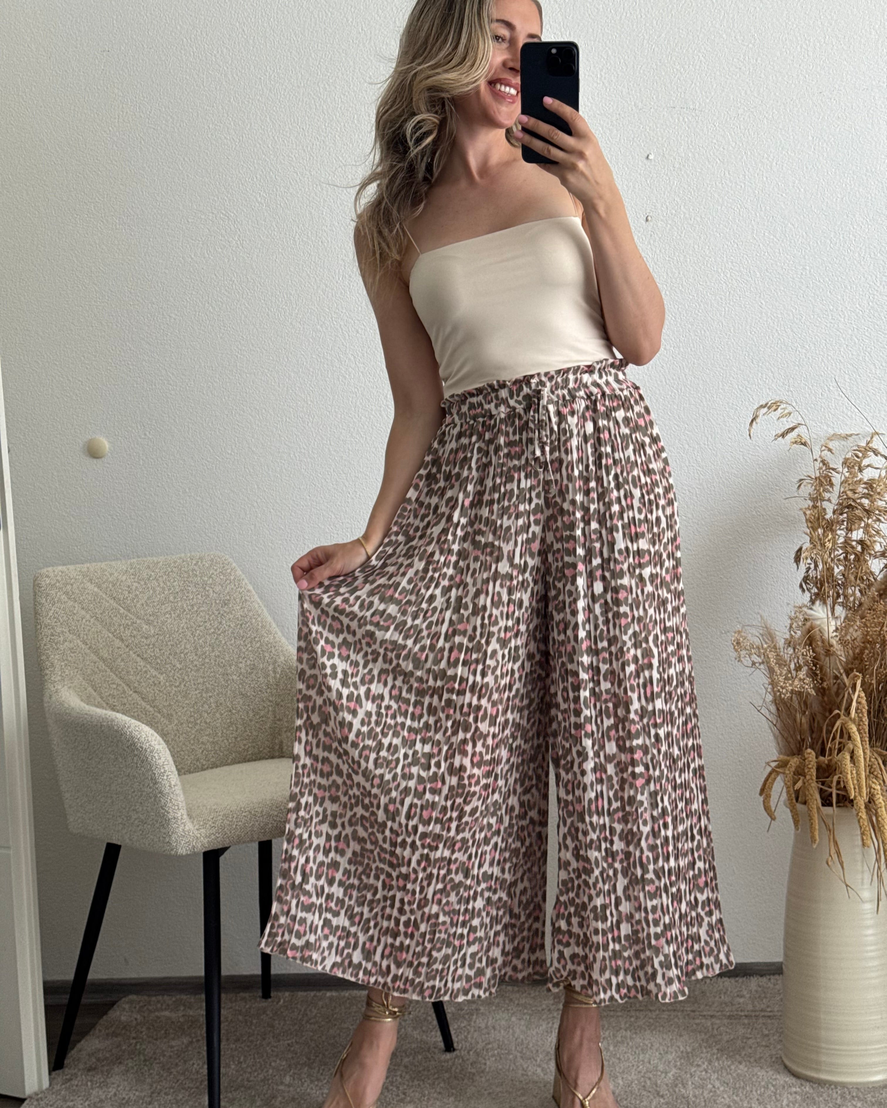 Plisseehose Leo Taupe