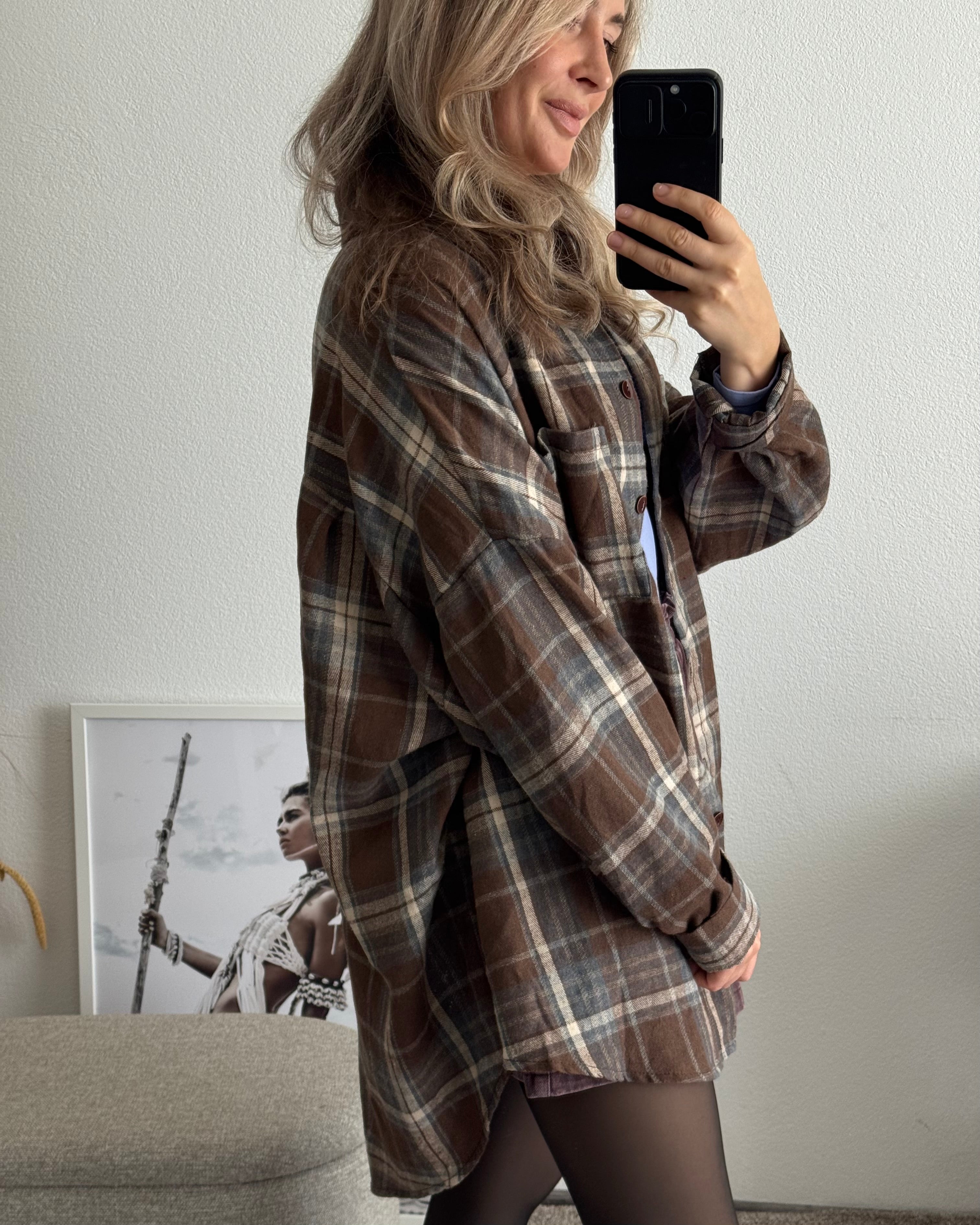 Baumwollhemd mit Karomuster