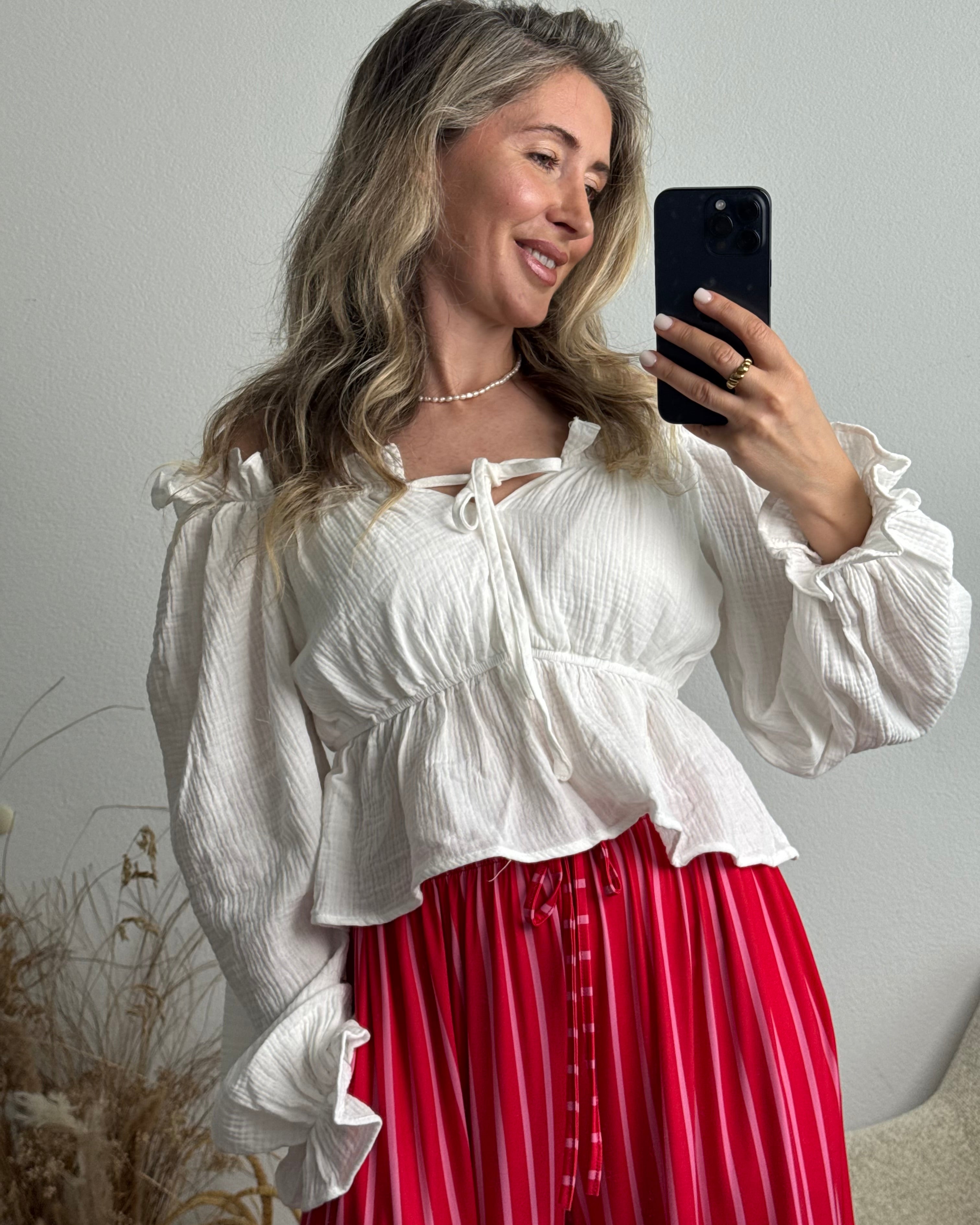 Musselinbluse Bella weiß