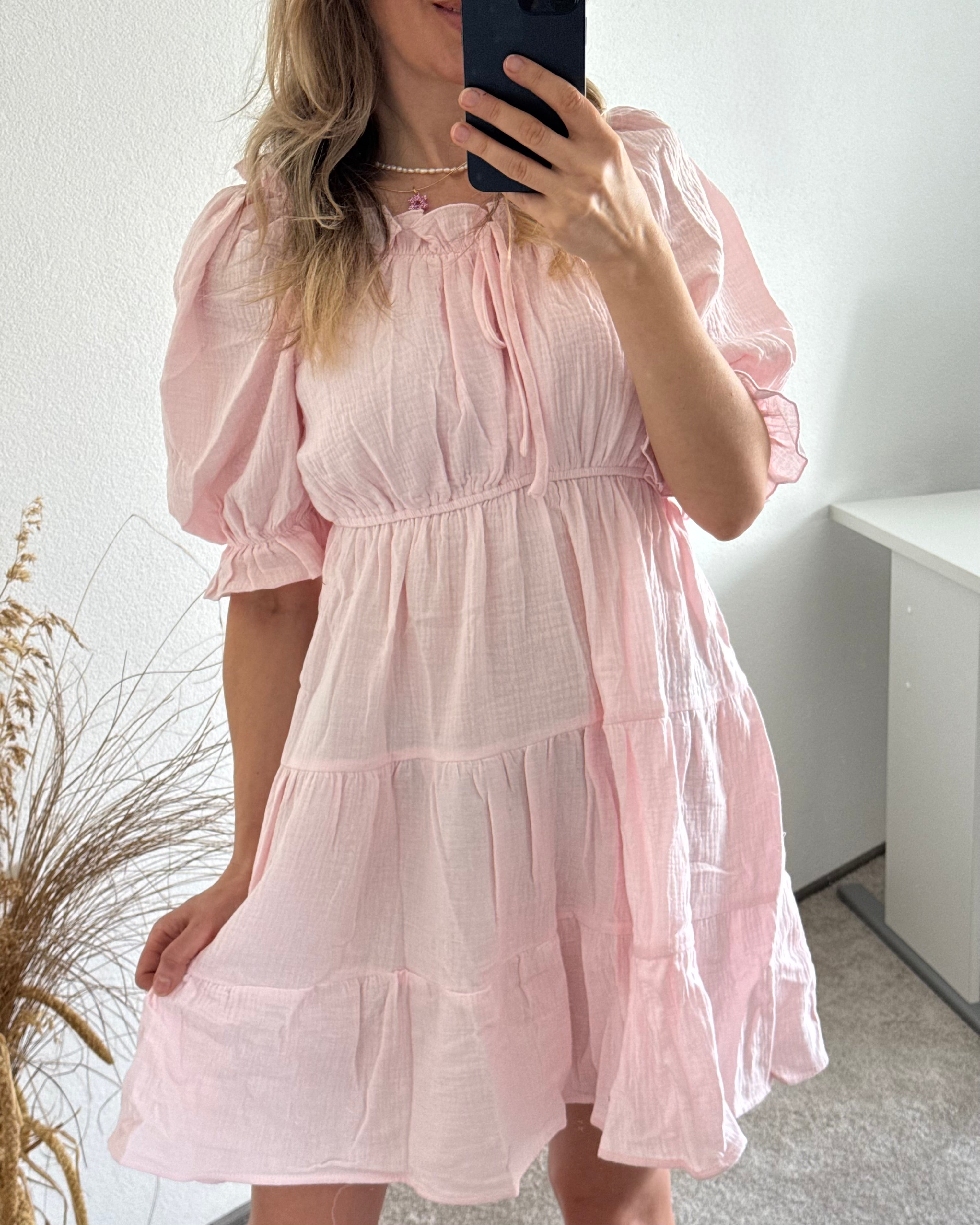 Musselinkleid Frühlingsflüstern Rosa