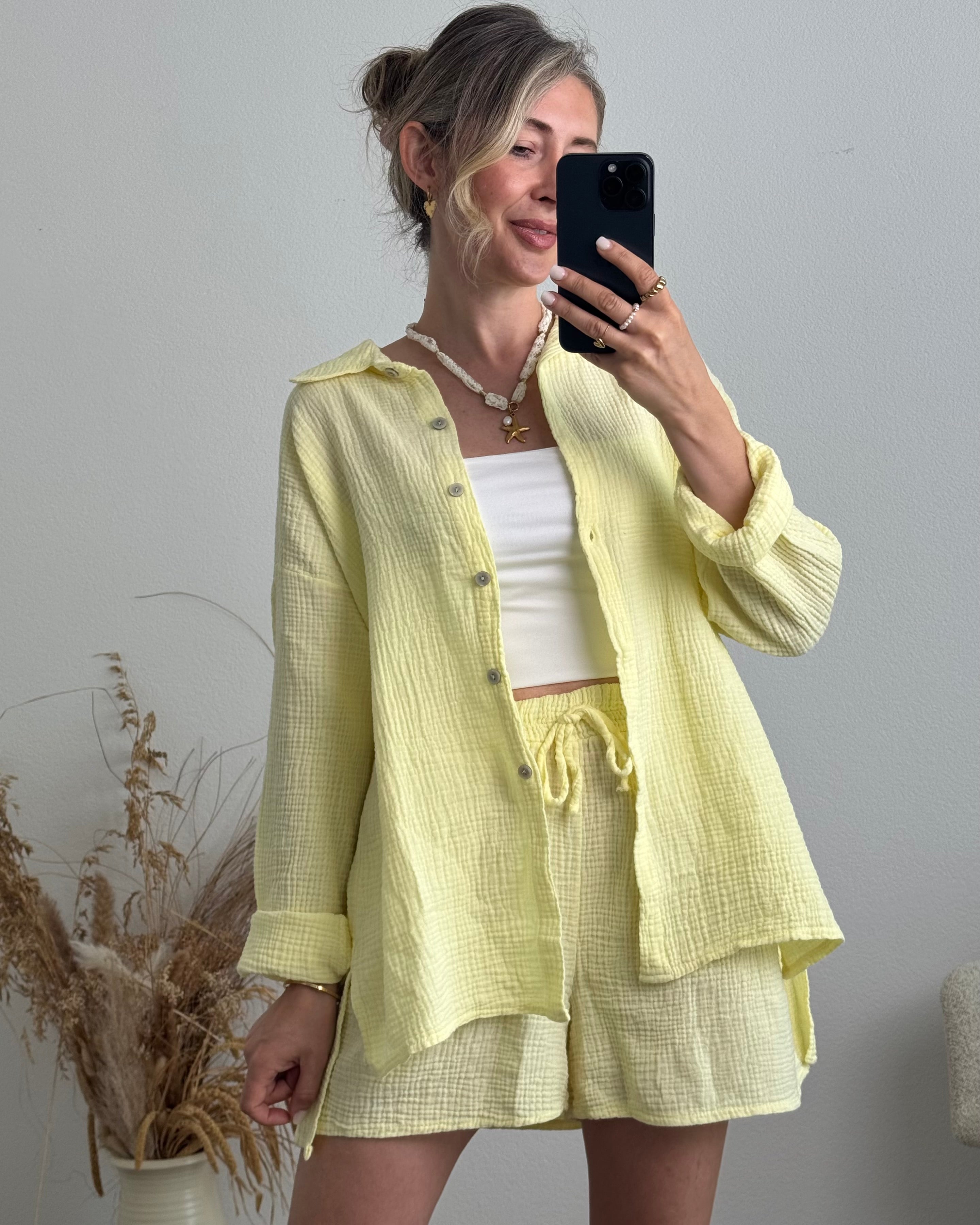 Musselin-Set Butter Yellow