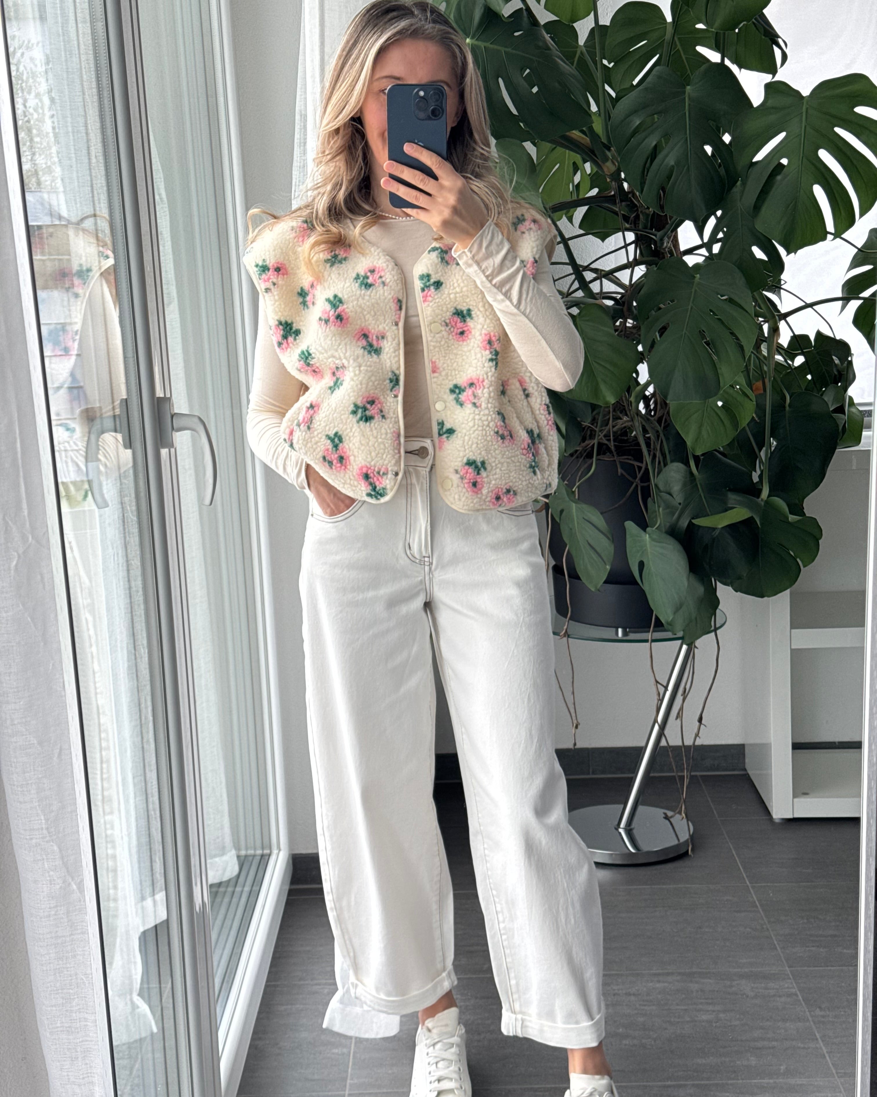 Stretch Balloon Jeans Weiß