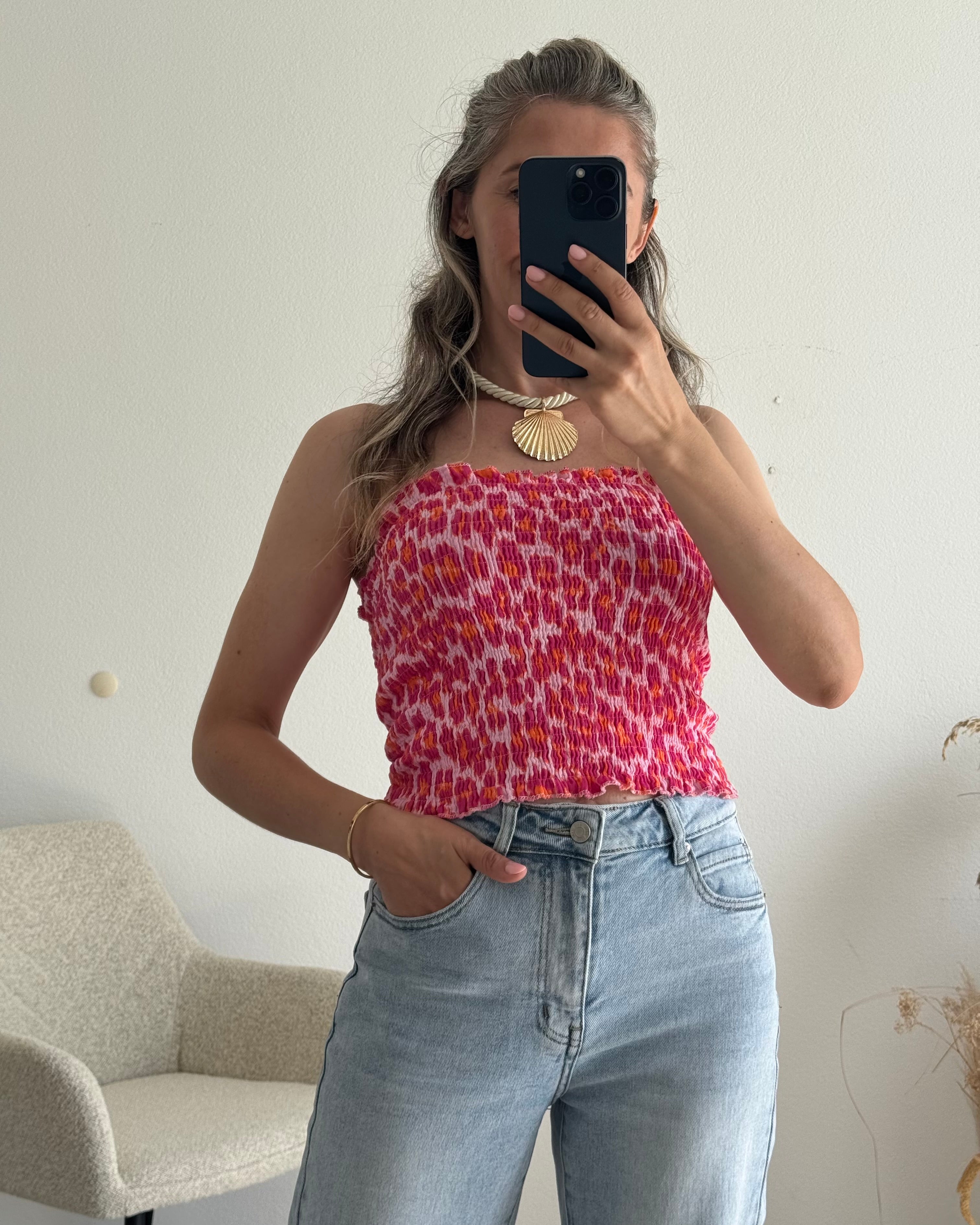 Bandeau Top Leo Pink