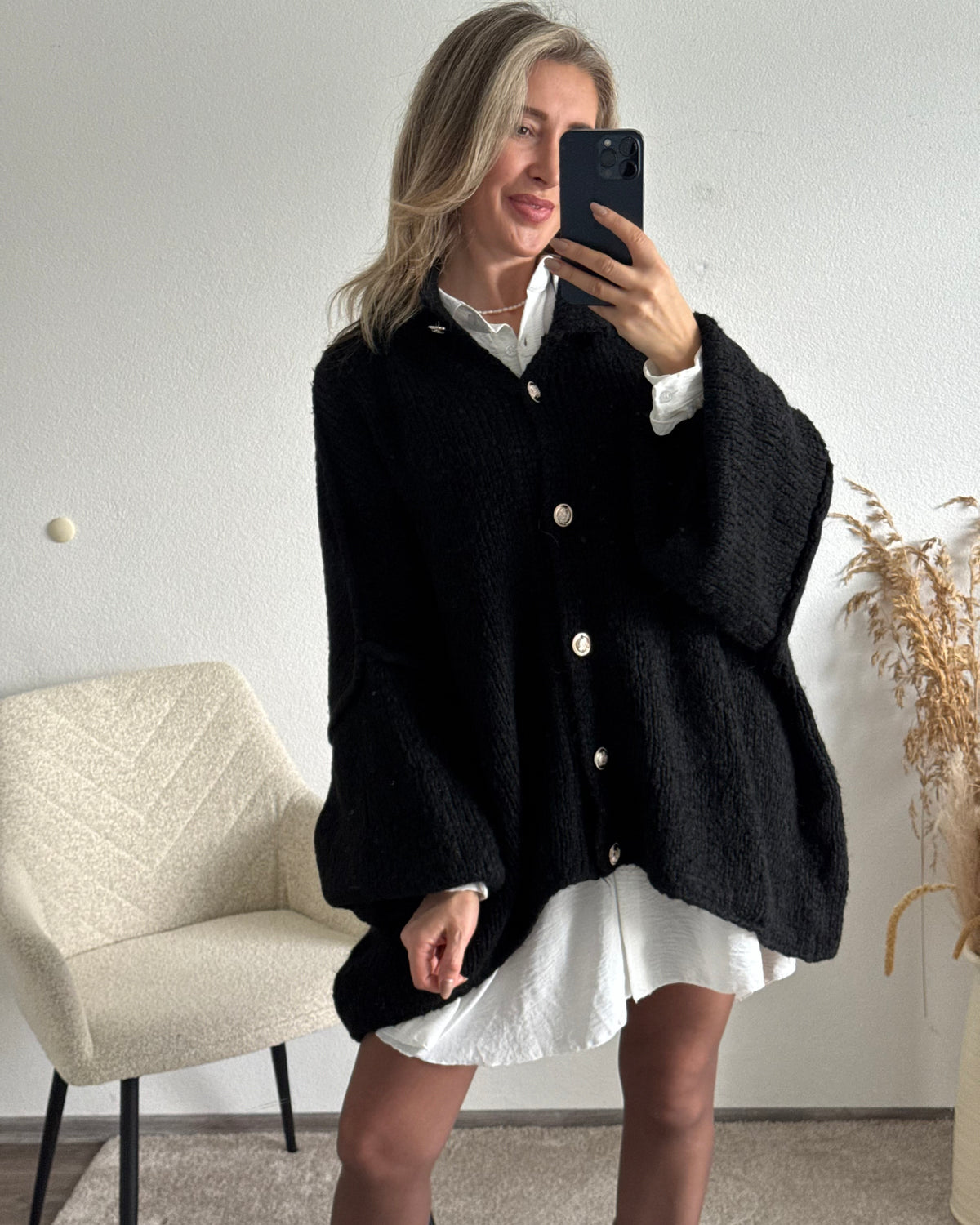 Strickjacke Elly Schwarz