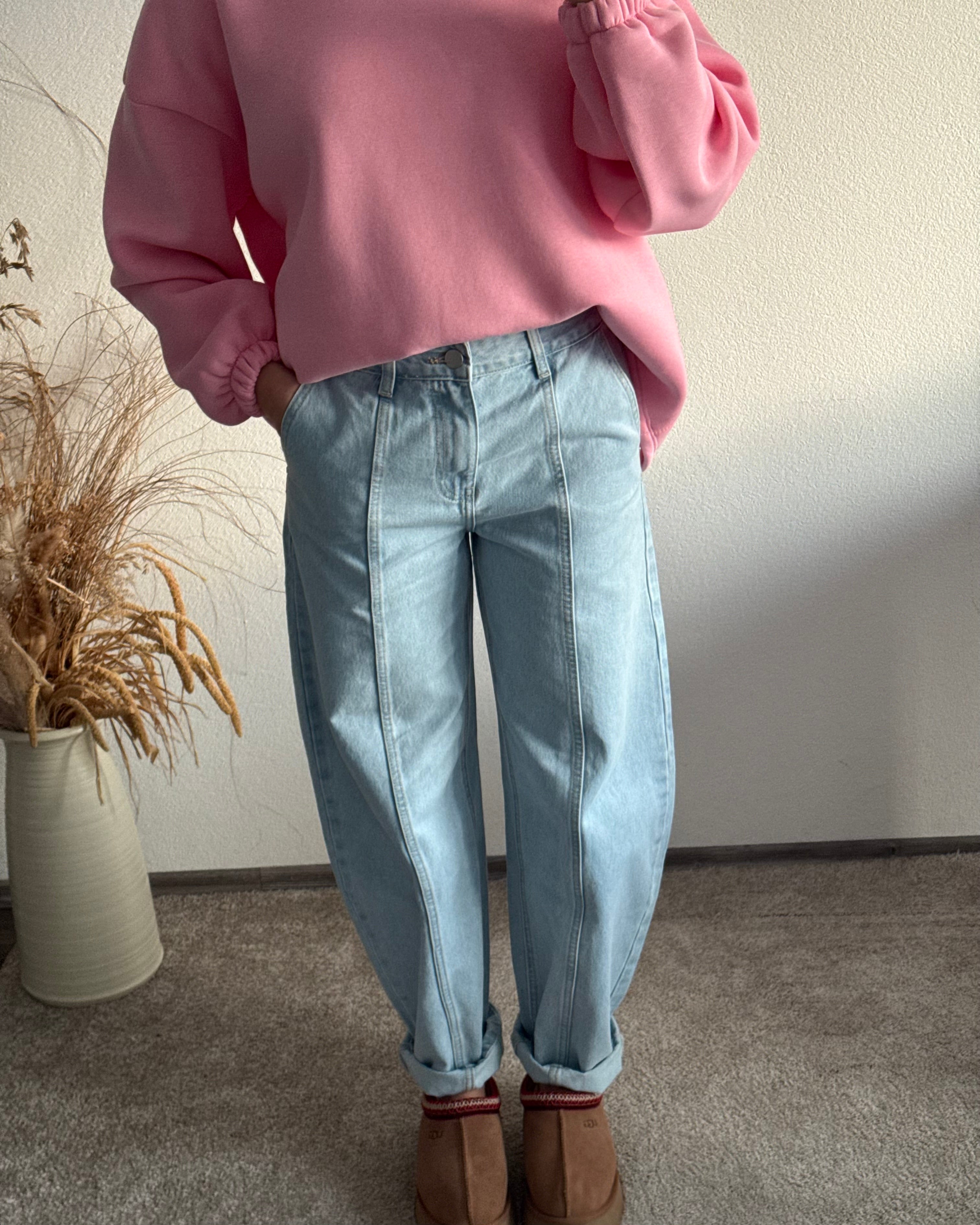 Barrel Jeans Hellblau (fällt größer aus)