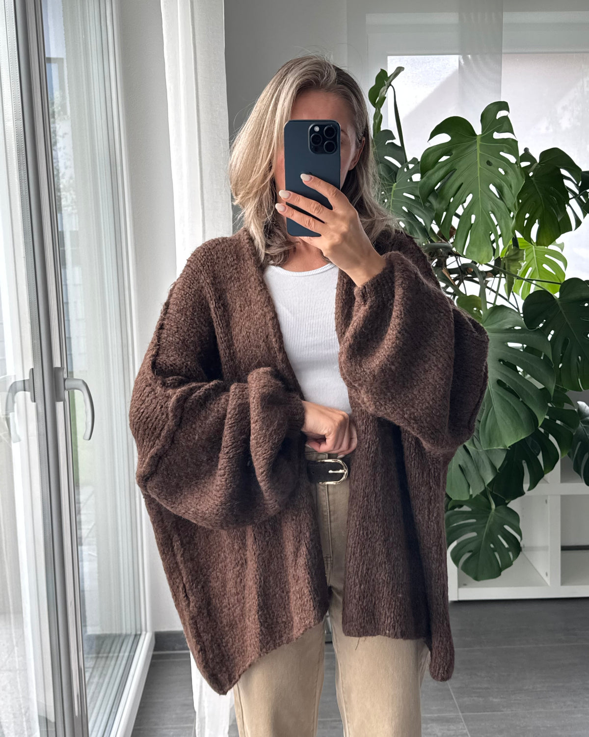 Offener Oversize Cardigan Lea BRAUN