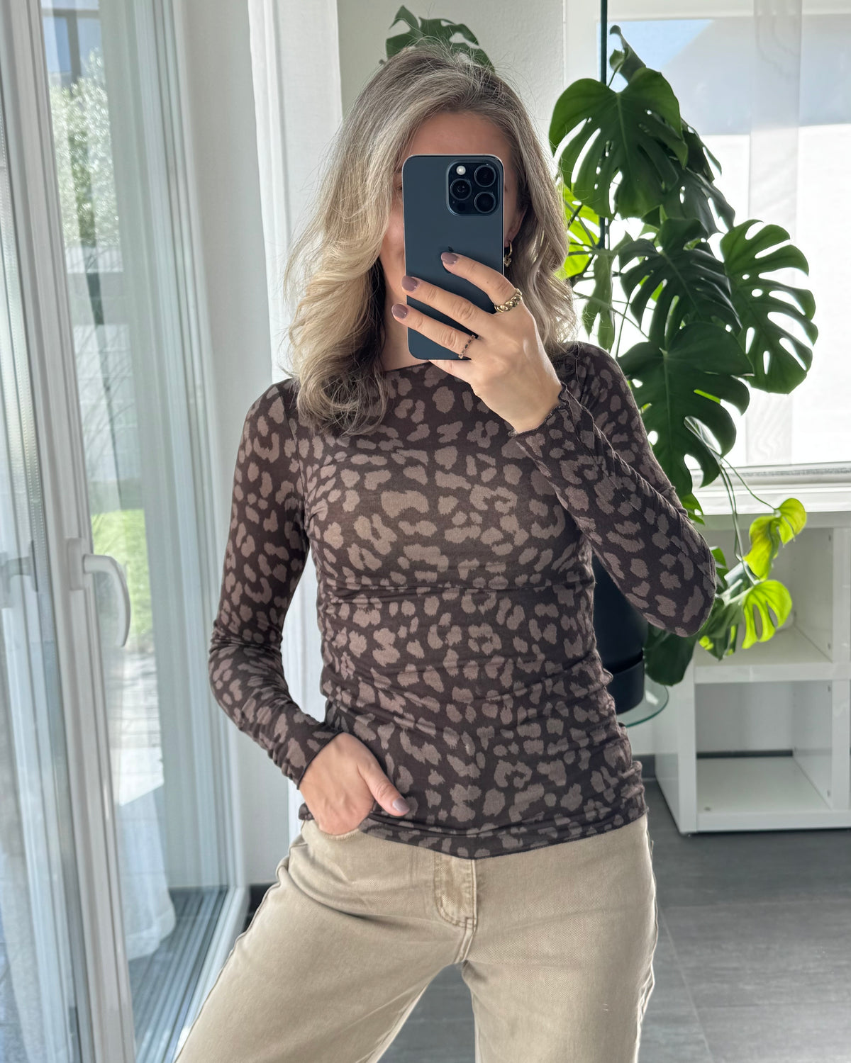 Kaschmir Longsleeve Leo Braun Premium-Qualität