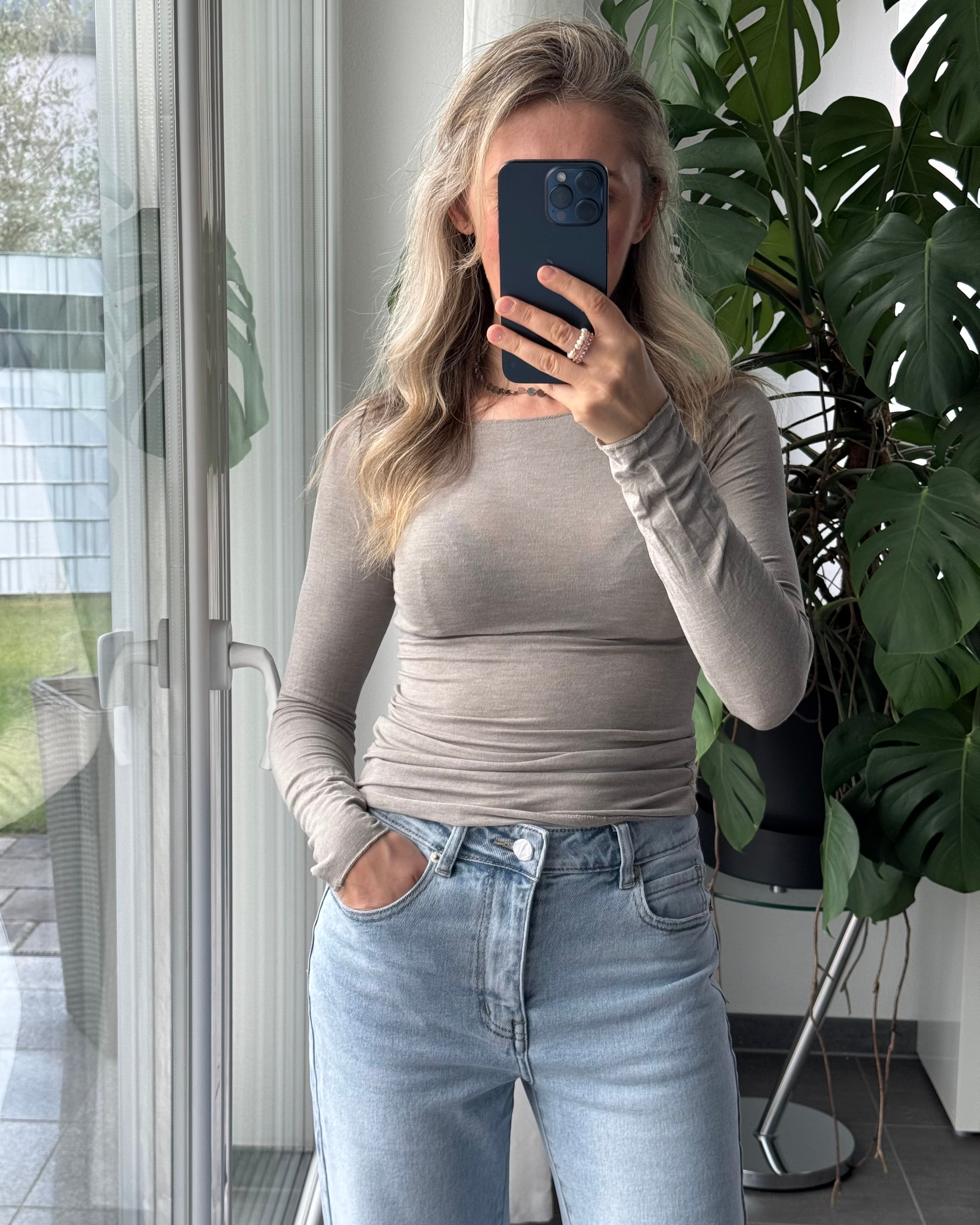Supersoft & Stretchy Basictop Hellgrau