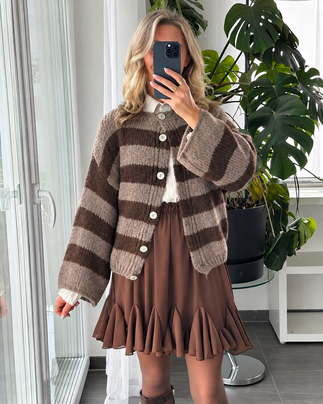 Strickjacke Molly Braun Taupe