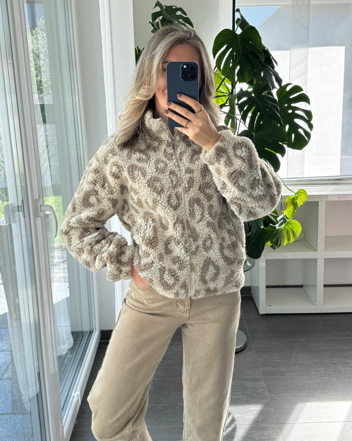Teddyjacke Leo Beige