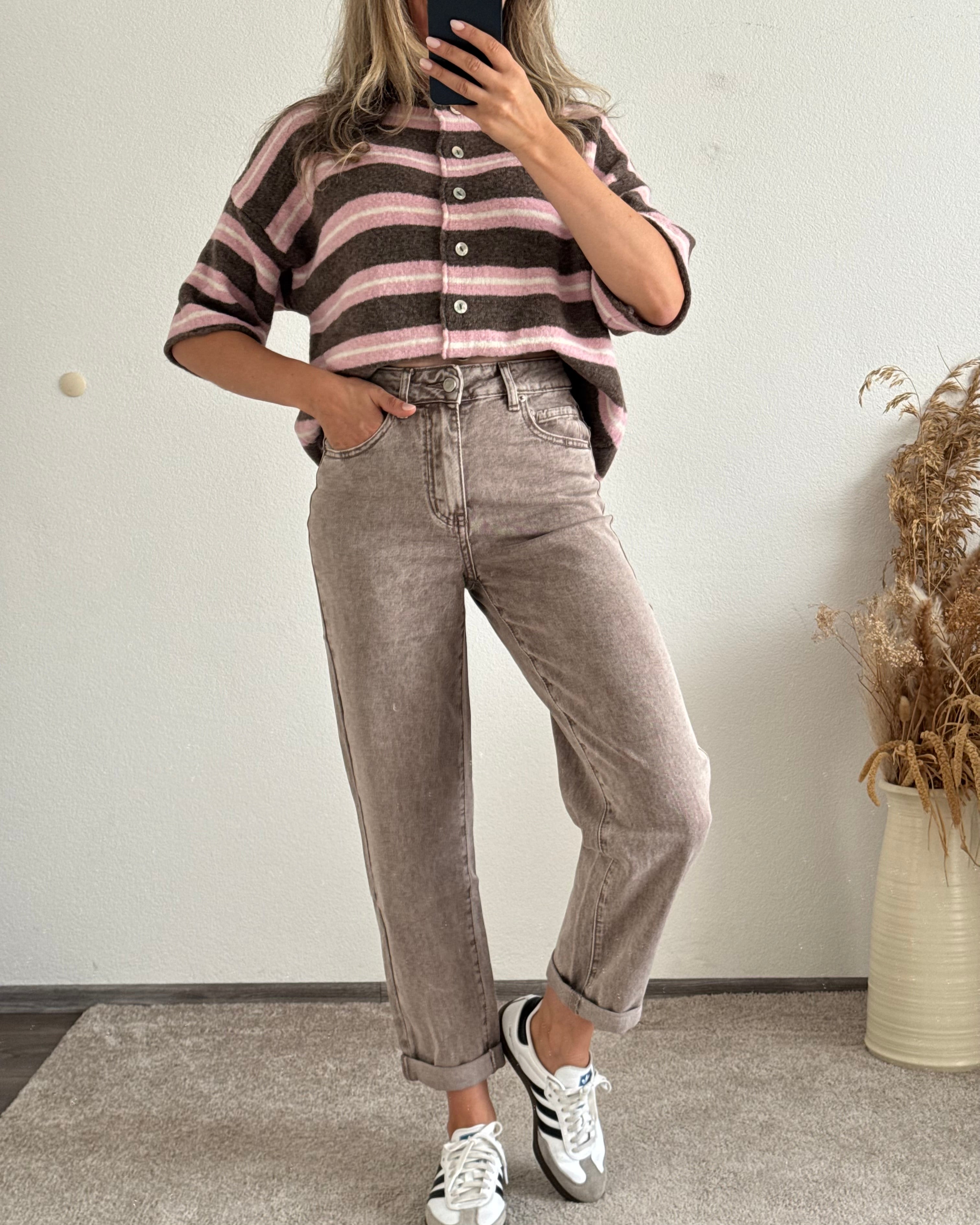 Cardigan Molly Stripes Taupe