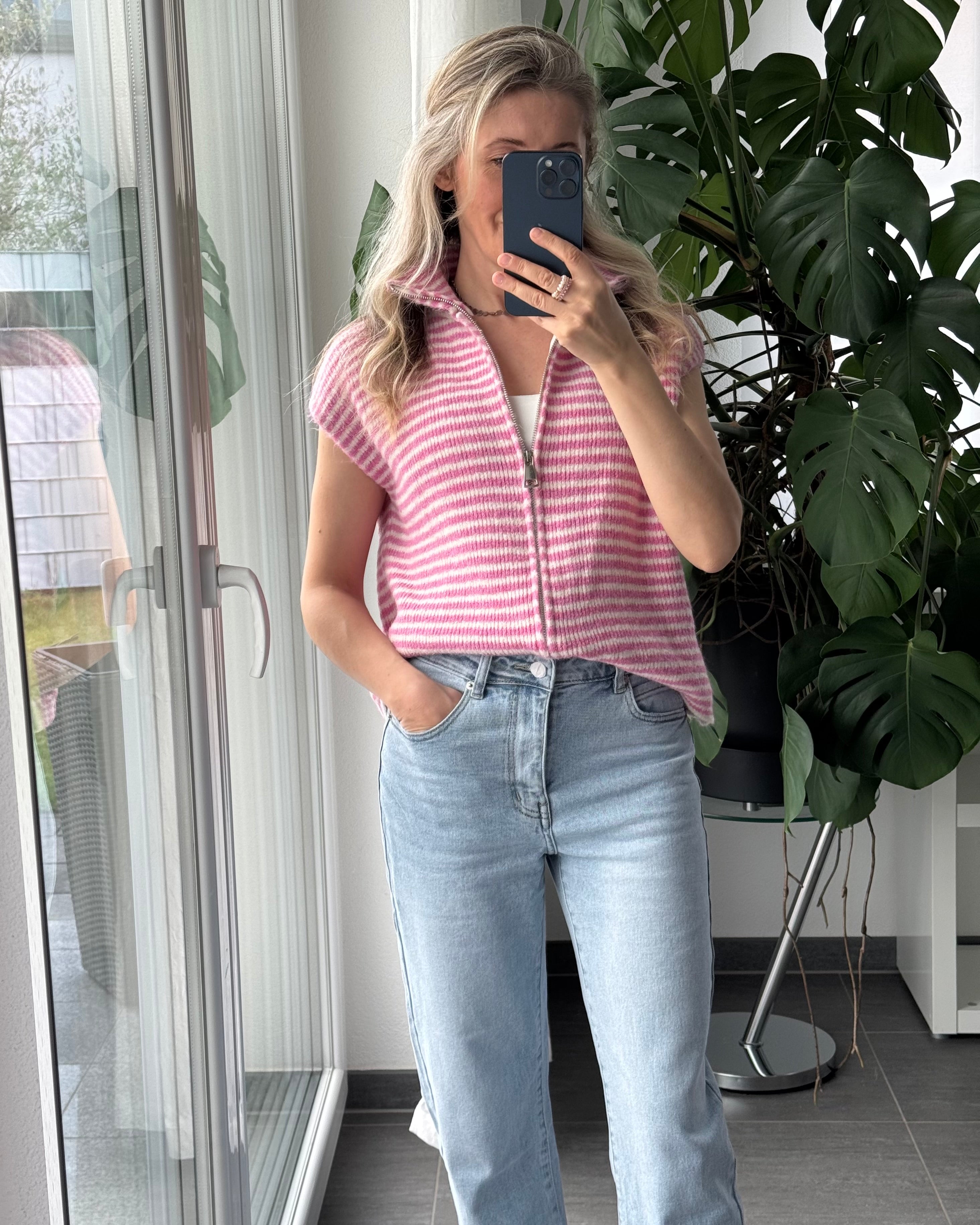 Zip Weste Rosa